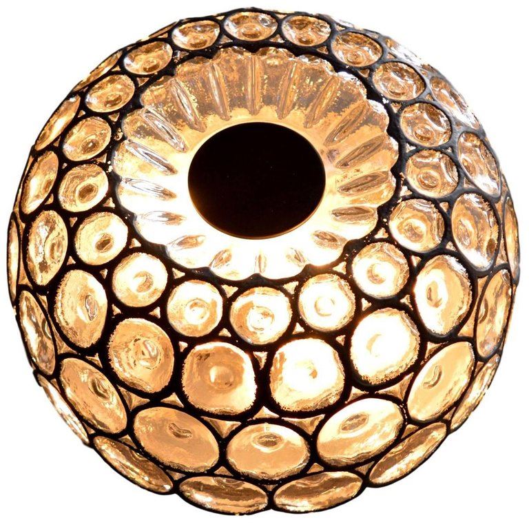 Limburg Iron and Glass Flush Mount