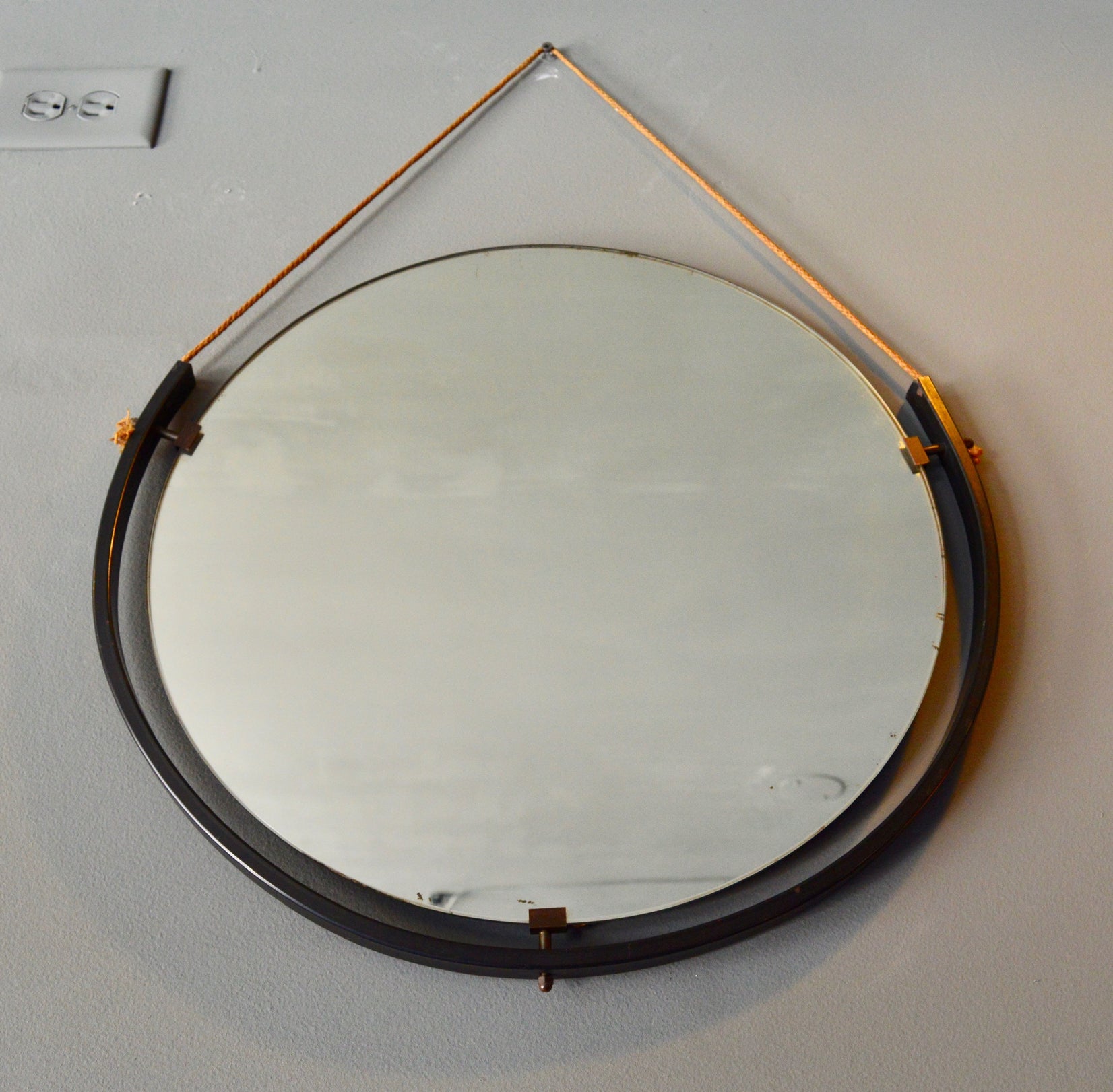 Round Italian Floating Mirror, 1950s Italy