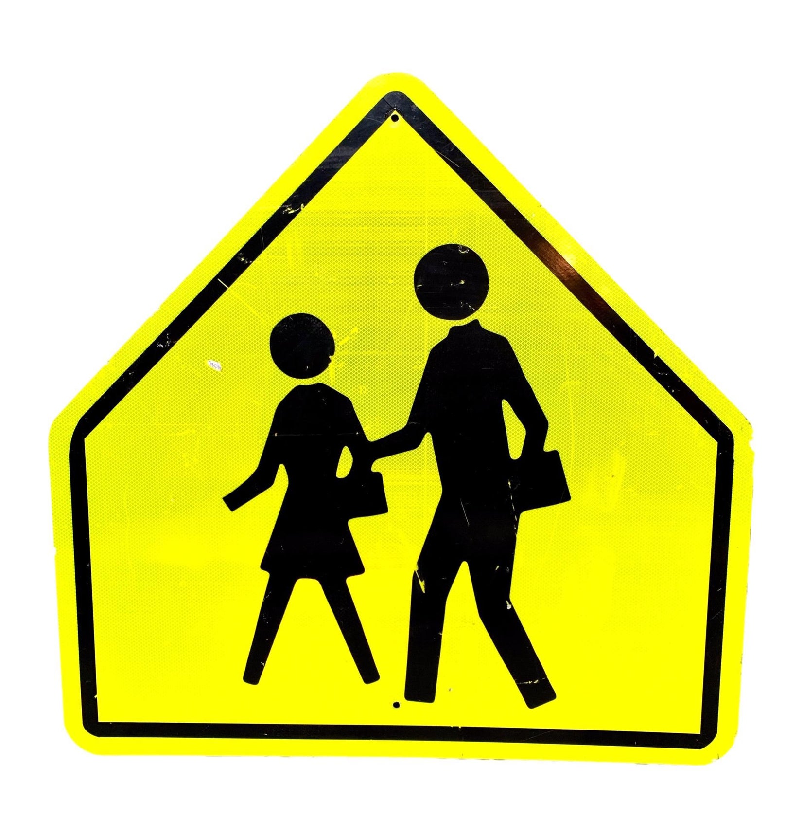 Acid Yellow Reflective Pedestrian Road Sign from Los Angeles