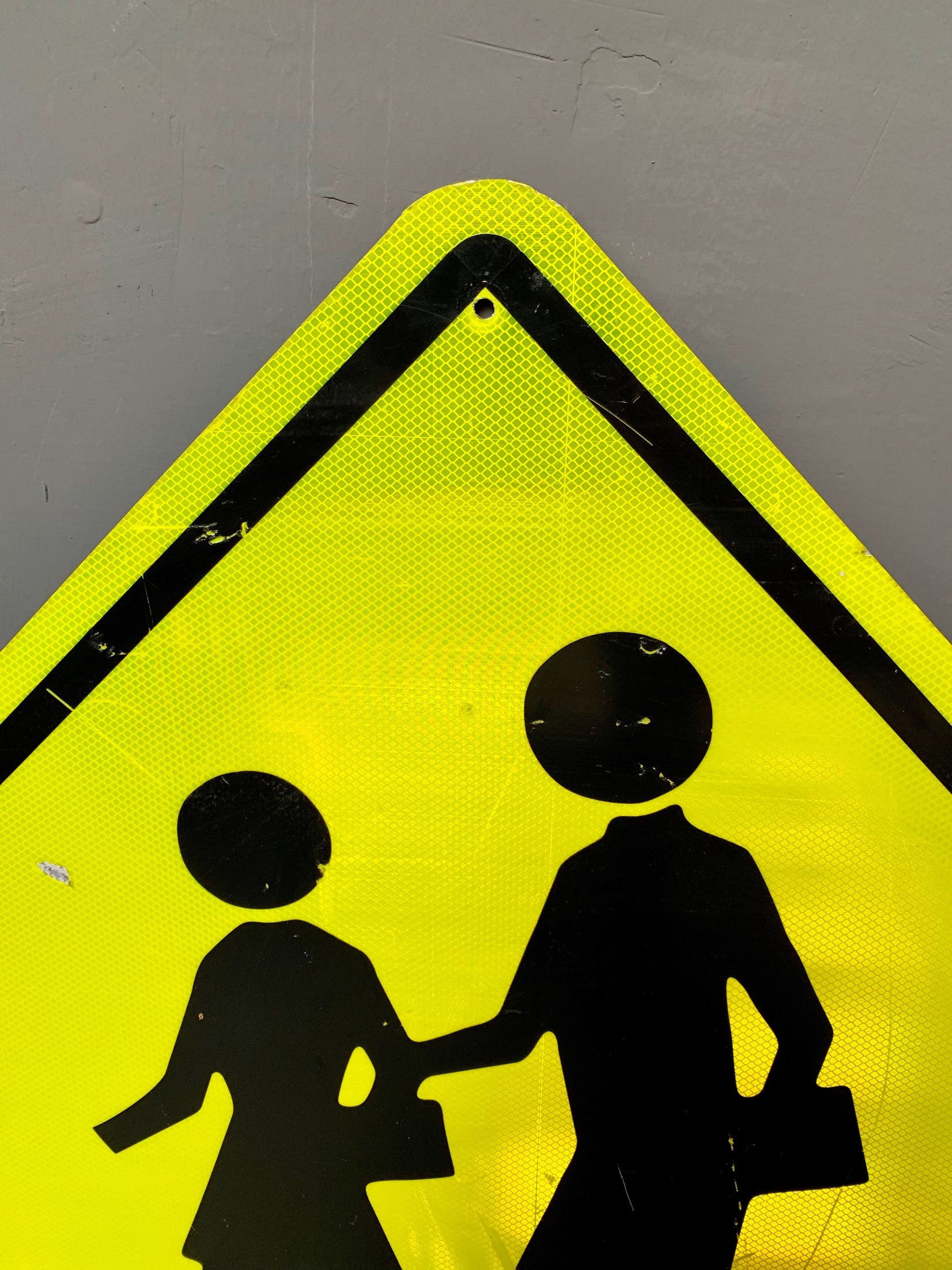 Acid Yellow Reflective Pedestrian Road Sign from Los Angeles