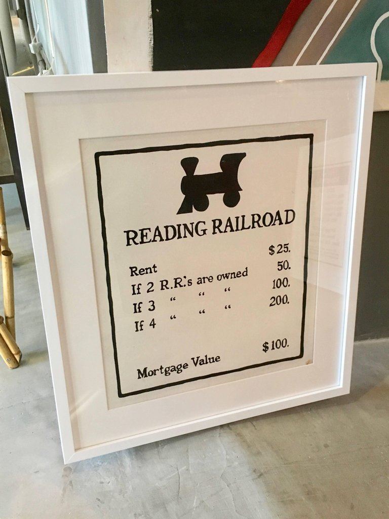 Oversized Hand Painted Monopoly Game Piece "Reading Railroad"