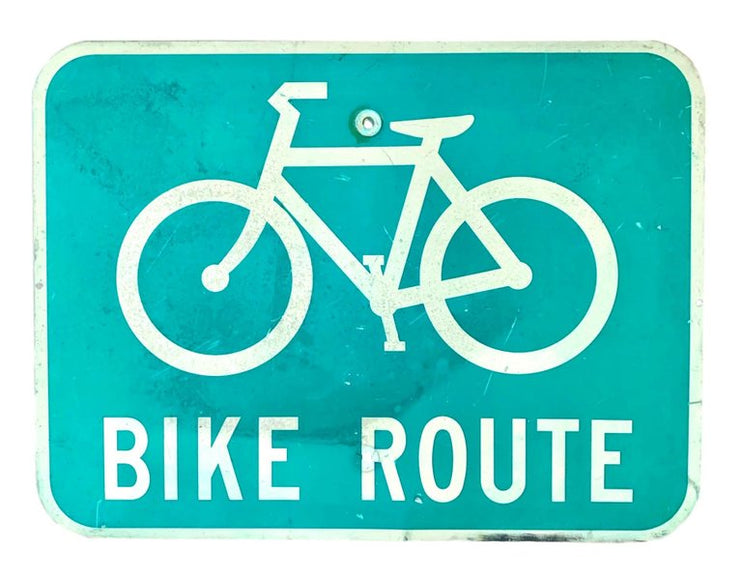 Vintage Los Angeles Bike Route Sign