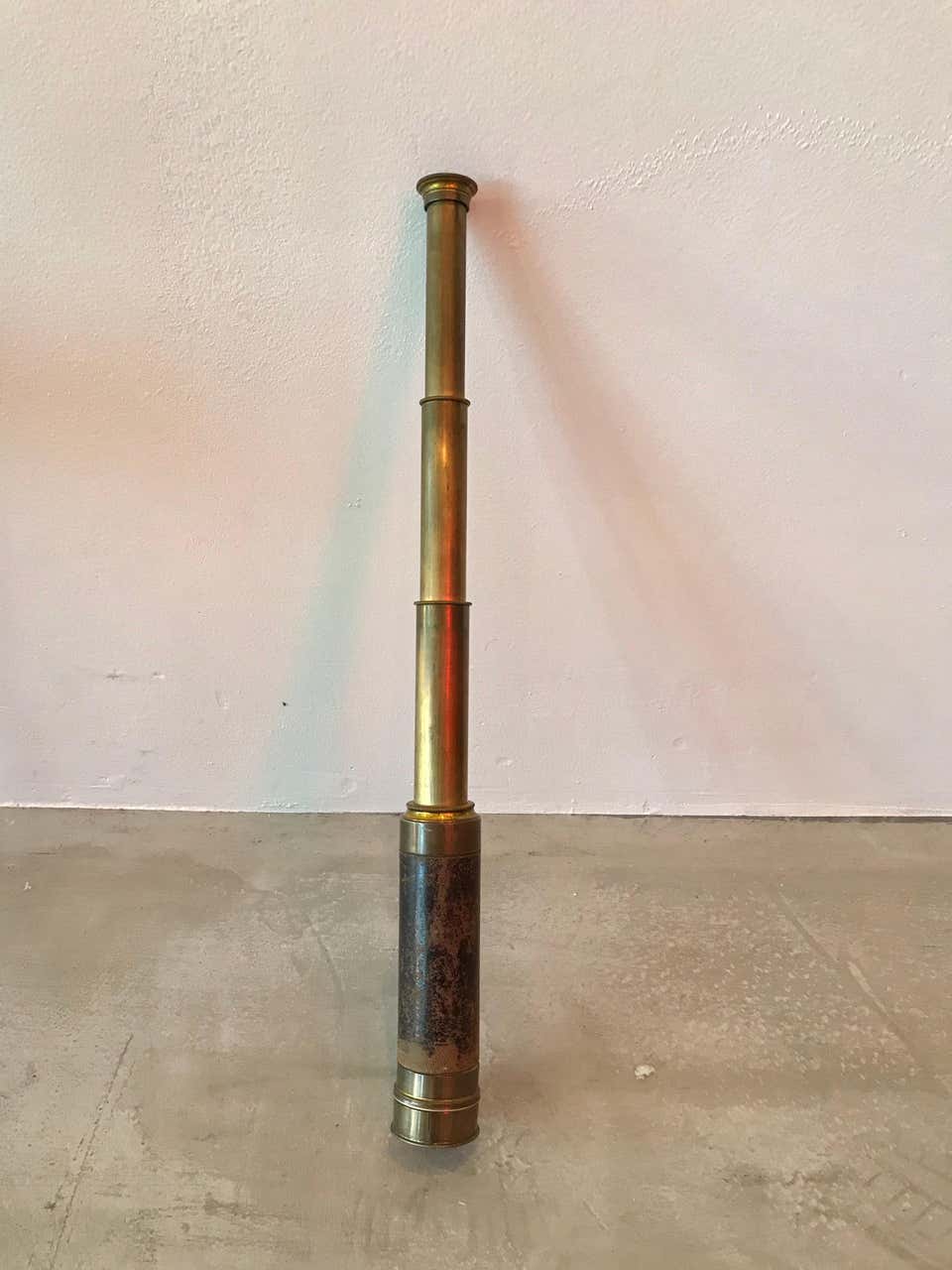Vintage 3 Draw Brass and Leather Telescope