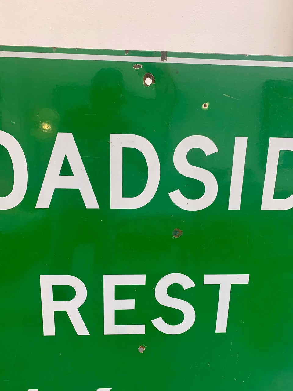 Monumental Porcelain Roadside Rest Highway Sign