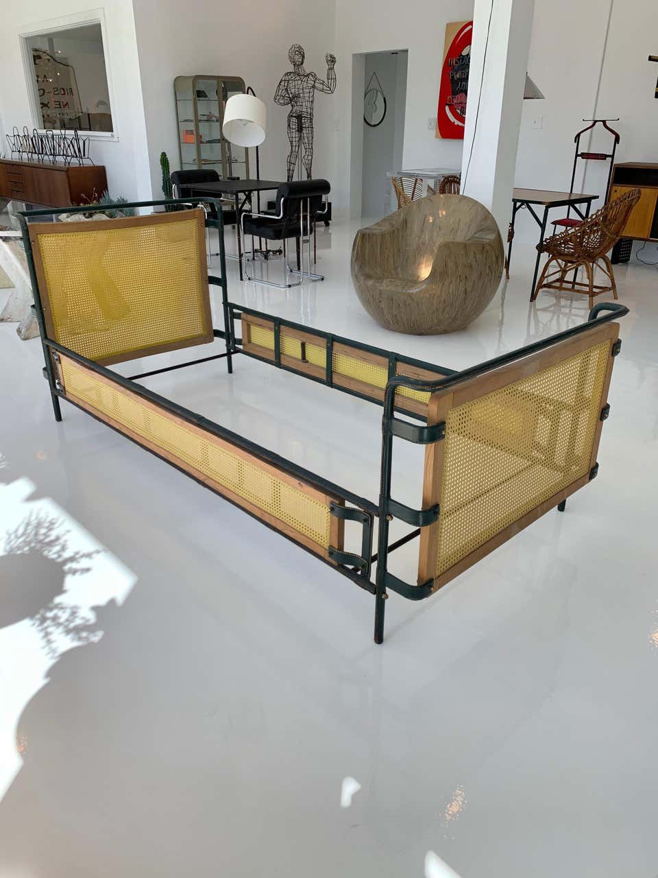 Jacques Adnet Leather Daybed, 1950s France