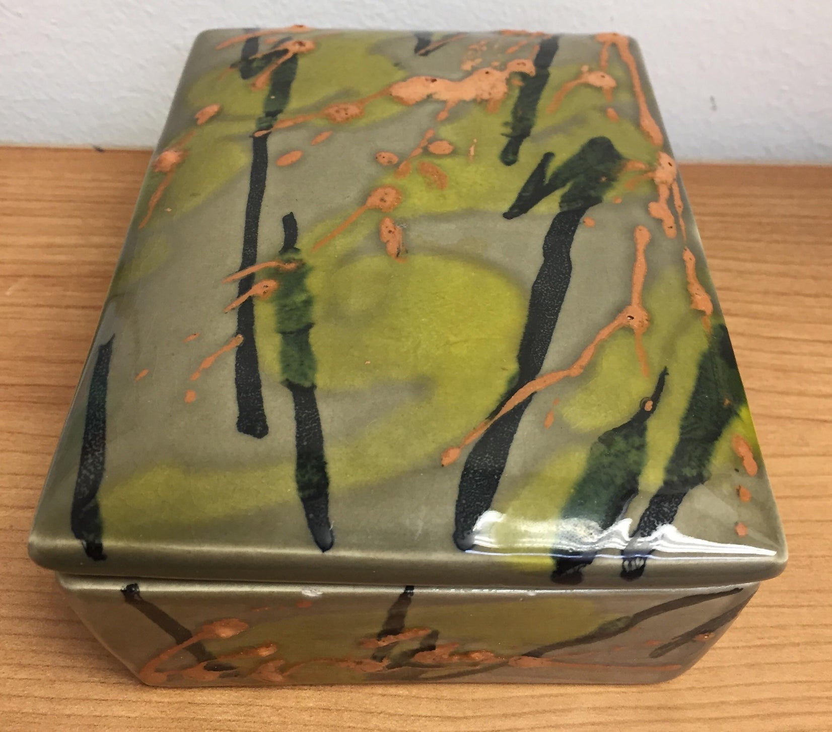 Raymor Ceramic Drip Glaze Box, 1970s Italy