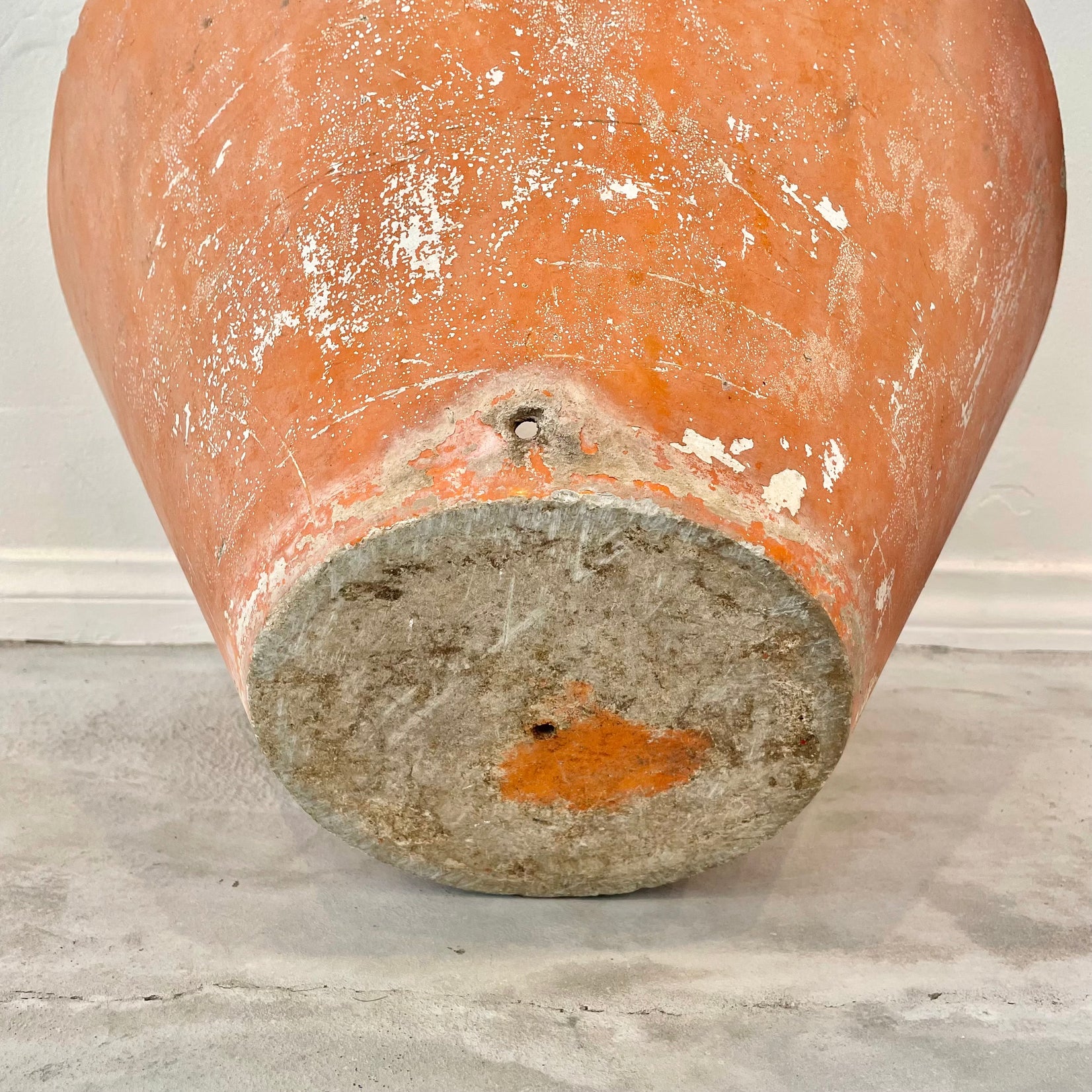 Willy Guhl Orange Concrete Cone Flower Pot, 1960s Switzerland