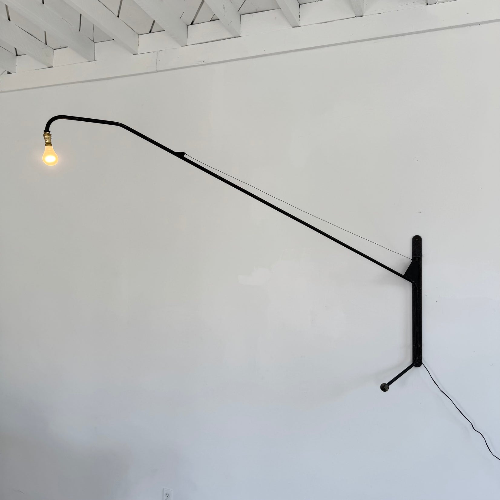 Jean Prouvé Style 'Potence' Swing-Arm Wall Lamp, 1950s France