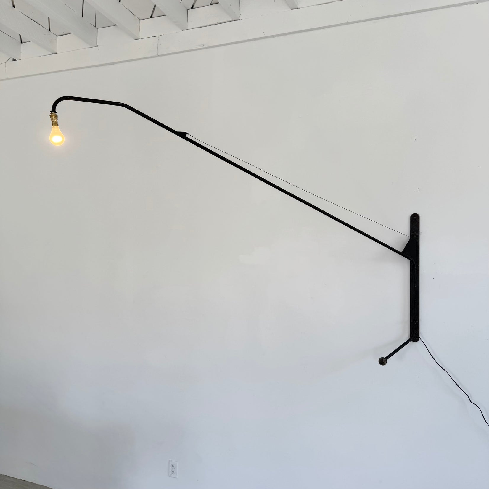 Jean Prouvé Style 'Potence' Swing-Arm Wall Lamp, 1950s France