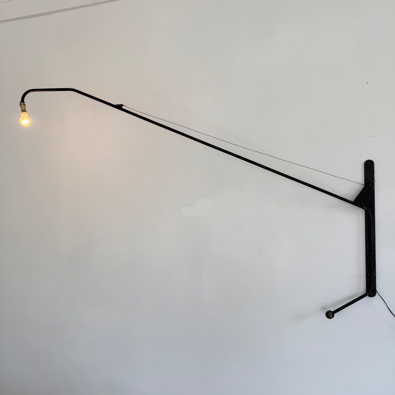 Jean Prouvé Style 'Potence' Swing-Arm Wall Lamp, 1950s France