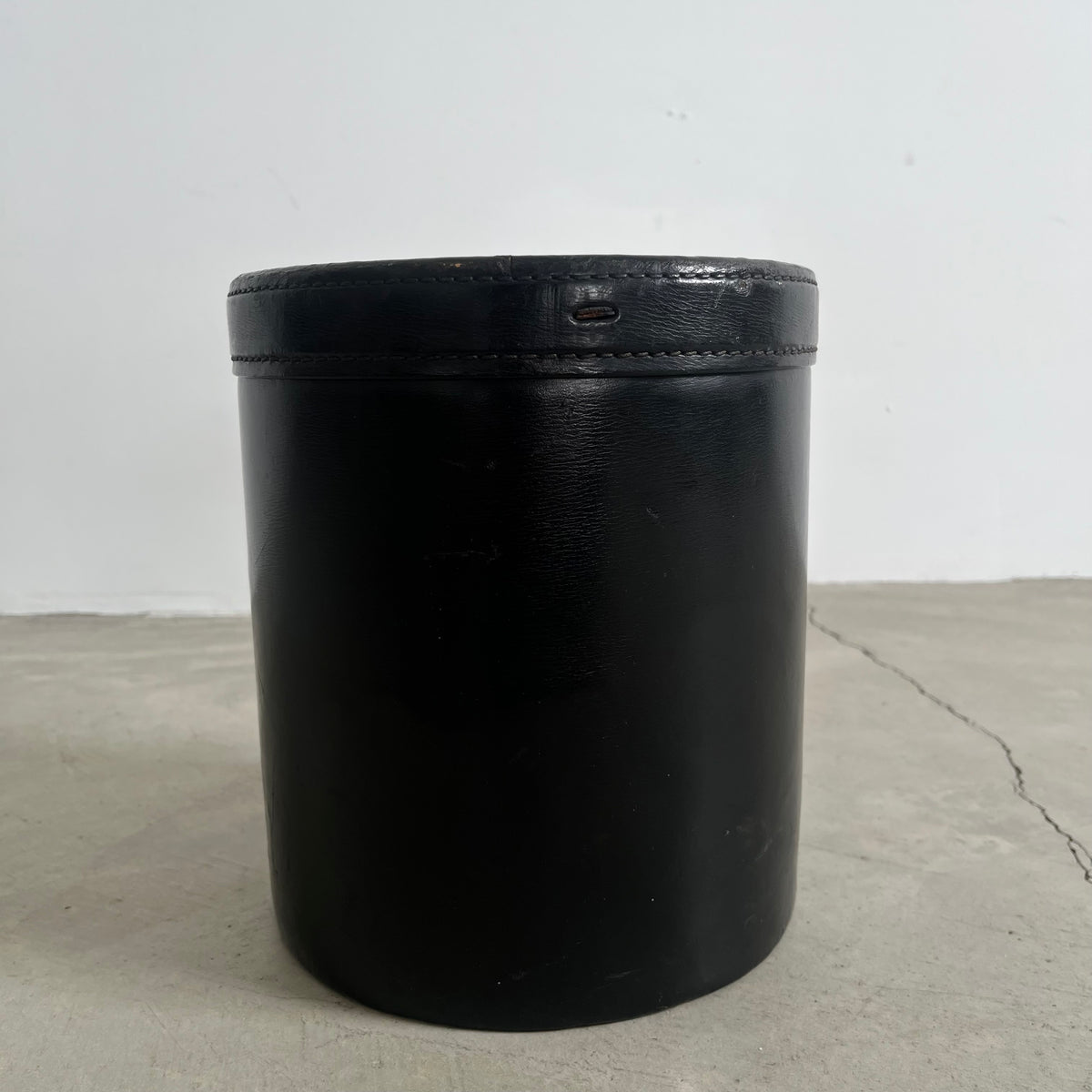 Saddle Leather Waste Basket