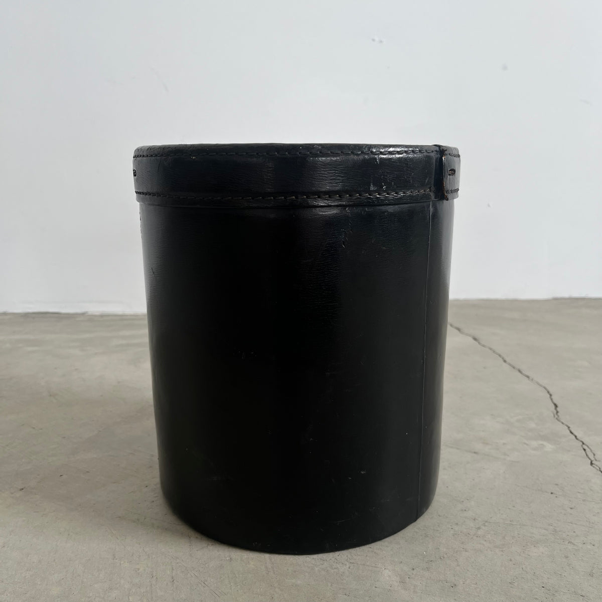 Saddle Leather Waste Basket