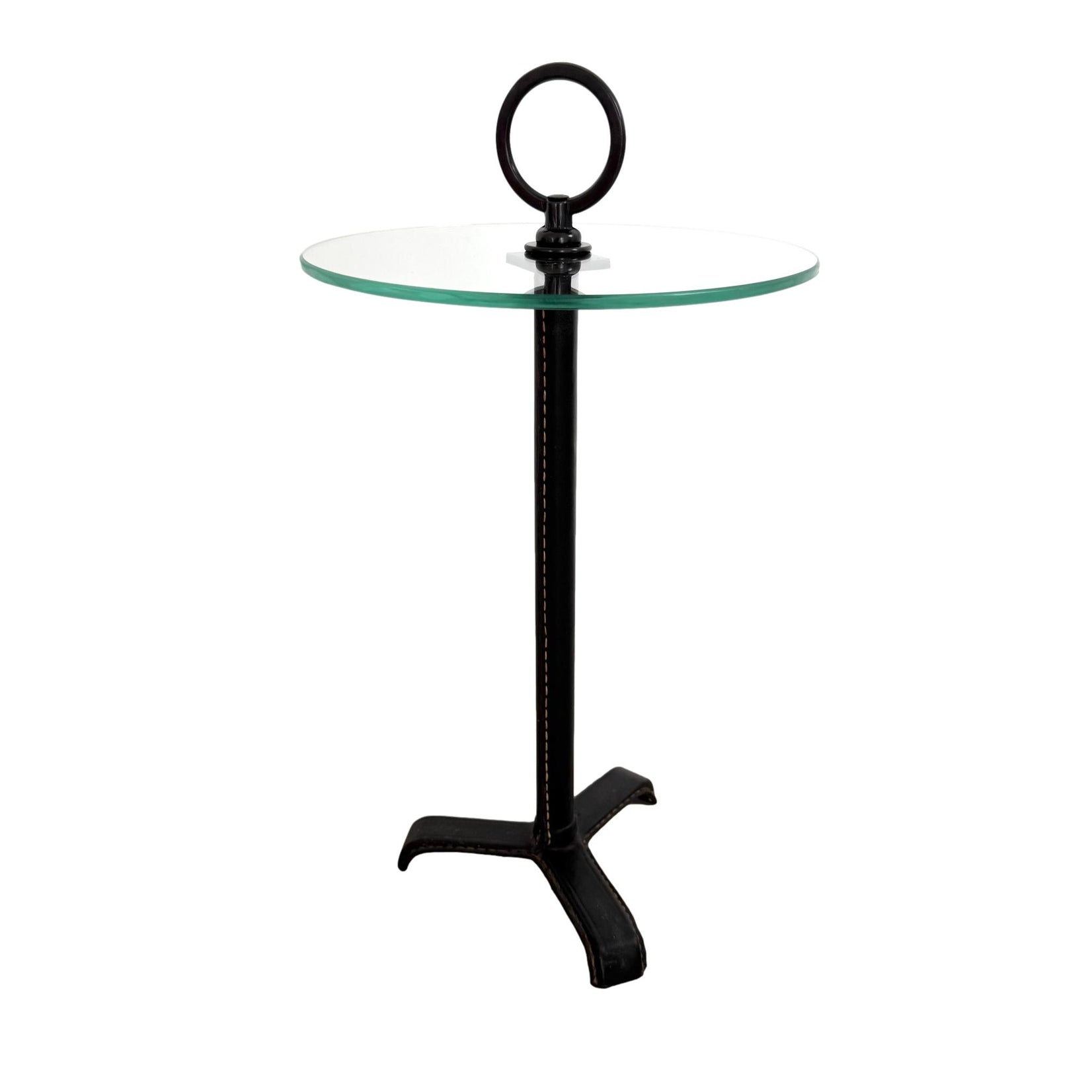 Leather and Glass Cocktail Table