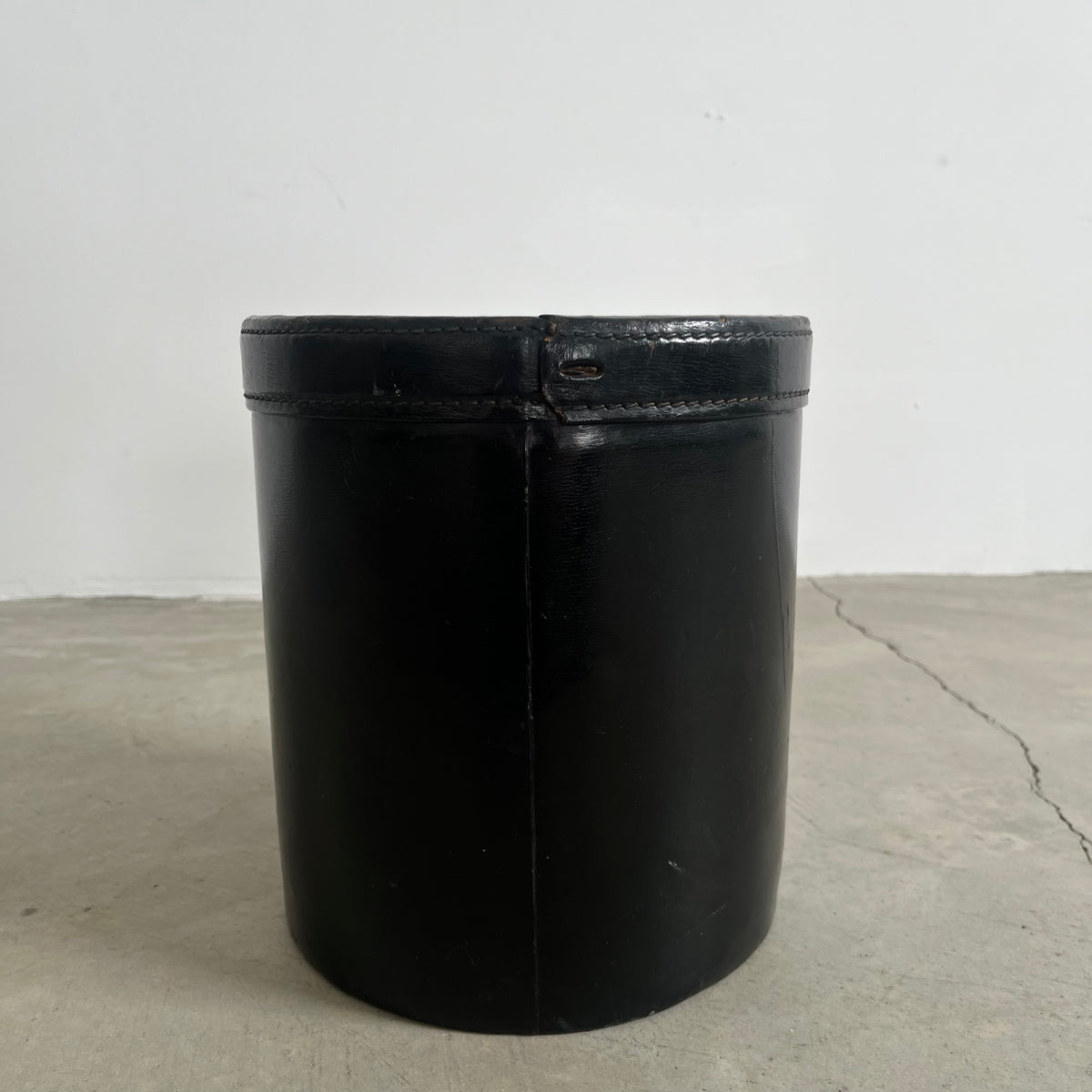 Saddle Leather Waste Basket