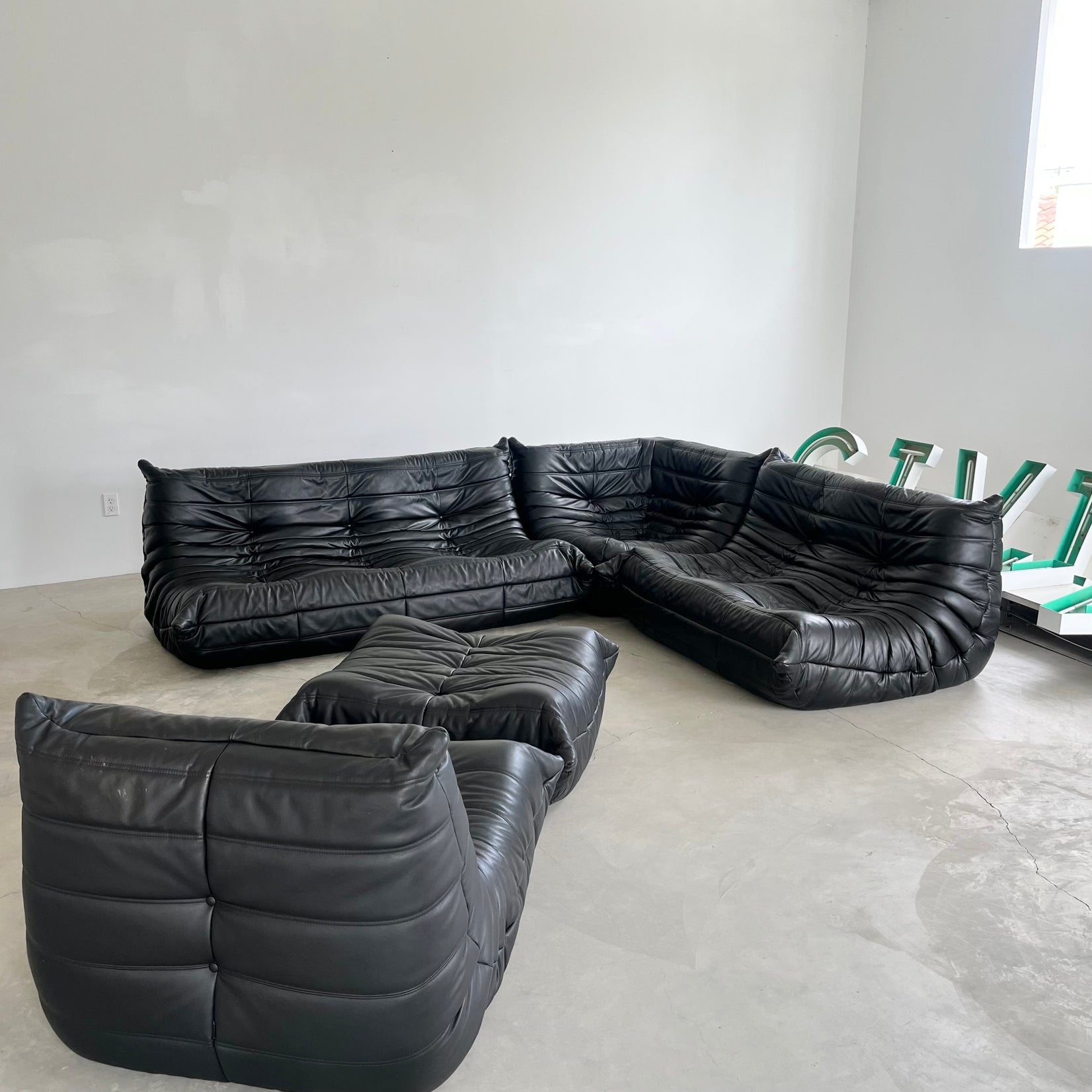 Black Leather Togo Set
