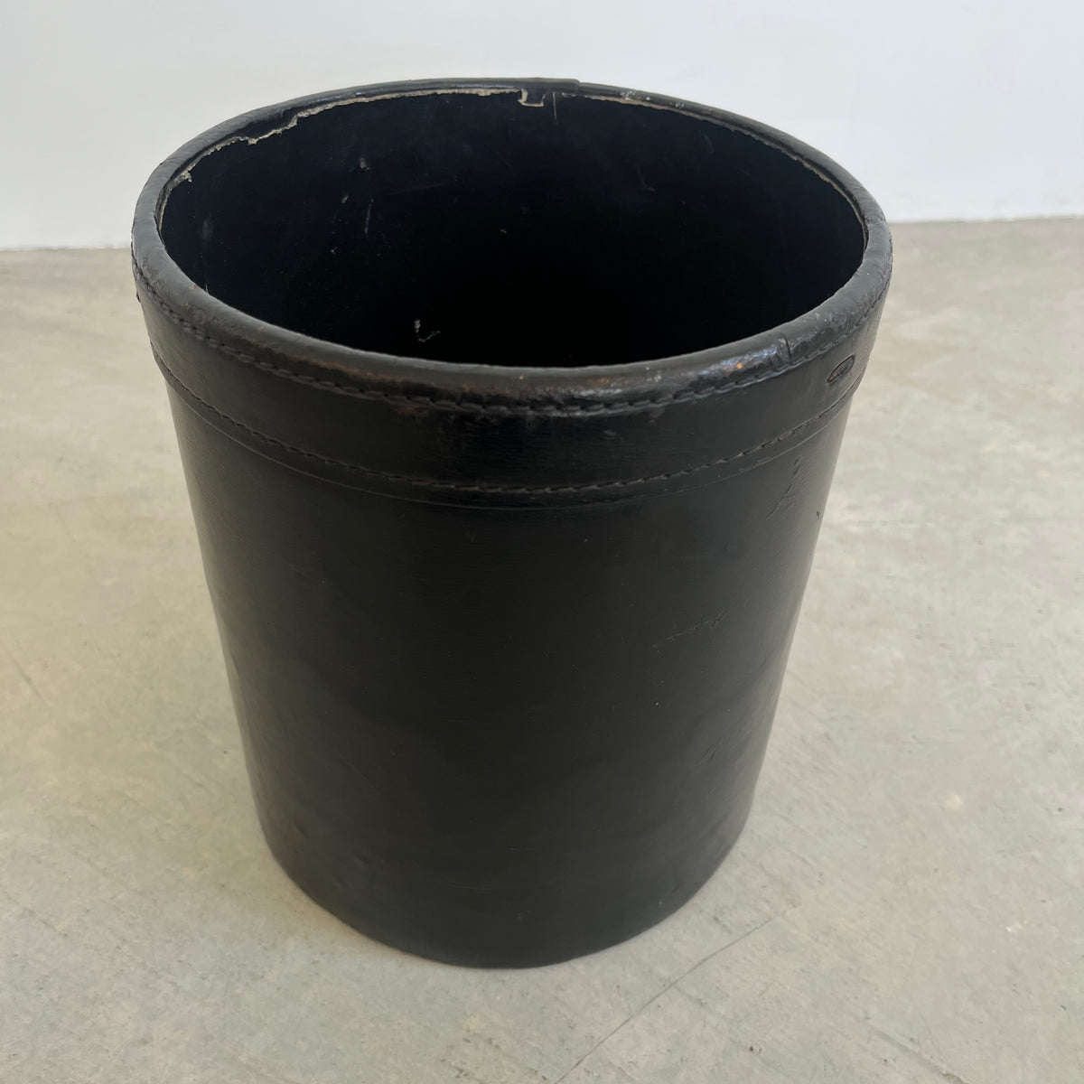 Saddle Leather Waste Basket