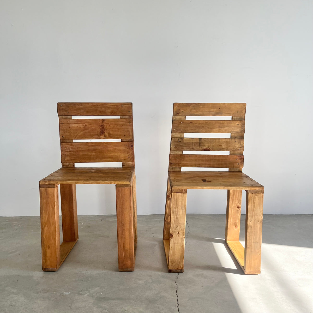 Sculptural Wood Crate Chair
