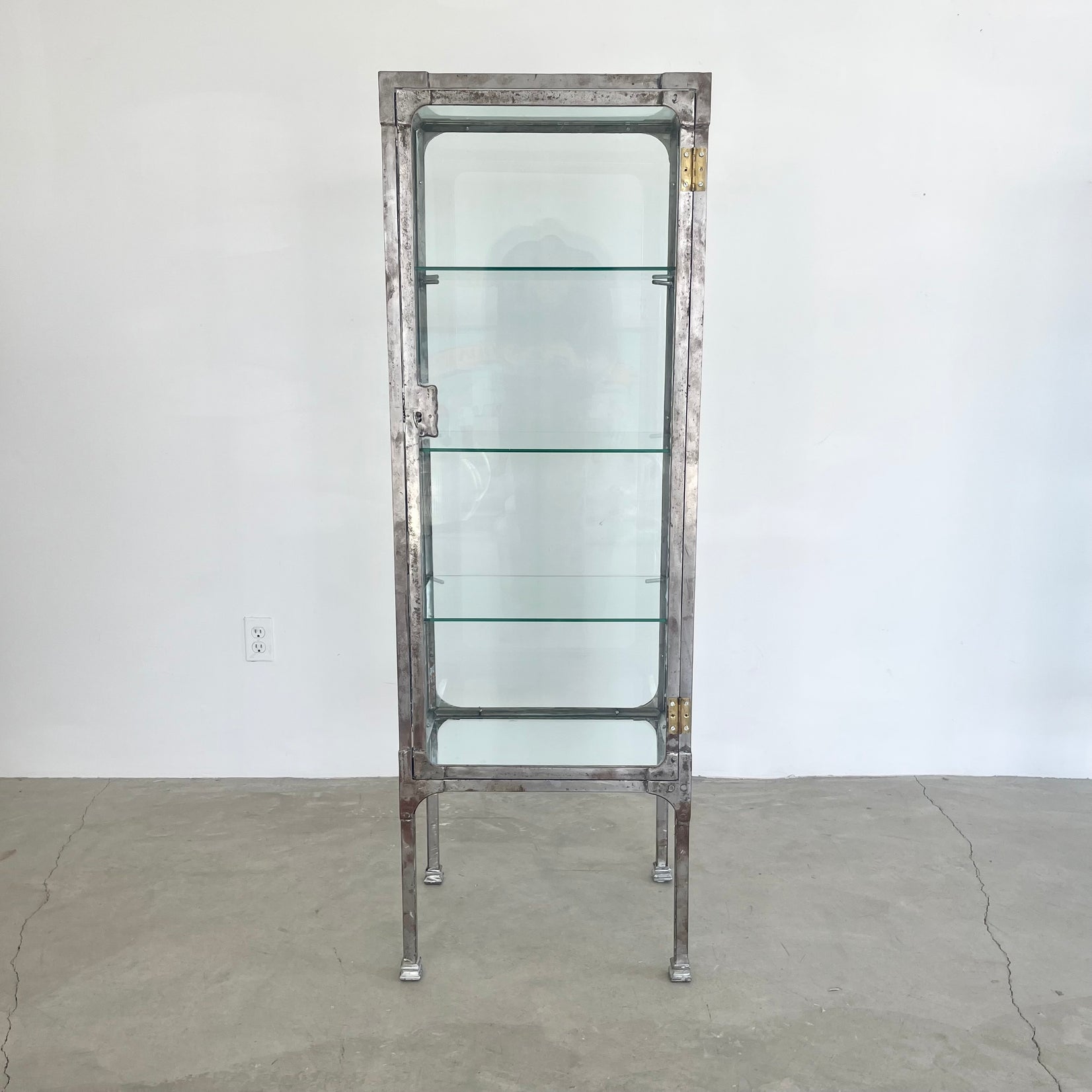 Industrial Steel & Glass Medical Vitrine
