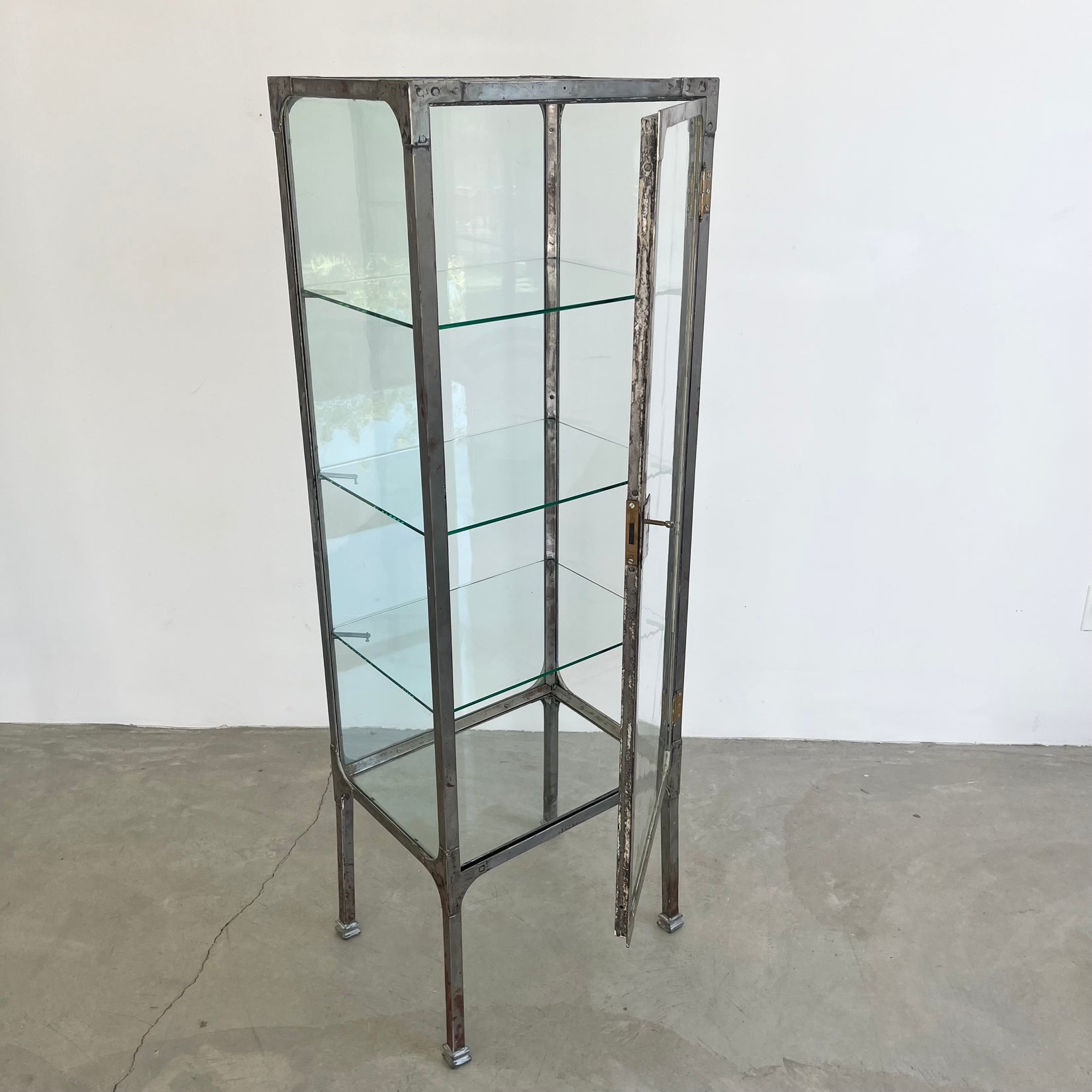 Industrial Steel & Glass Medical Vitrine