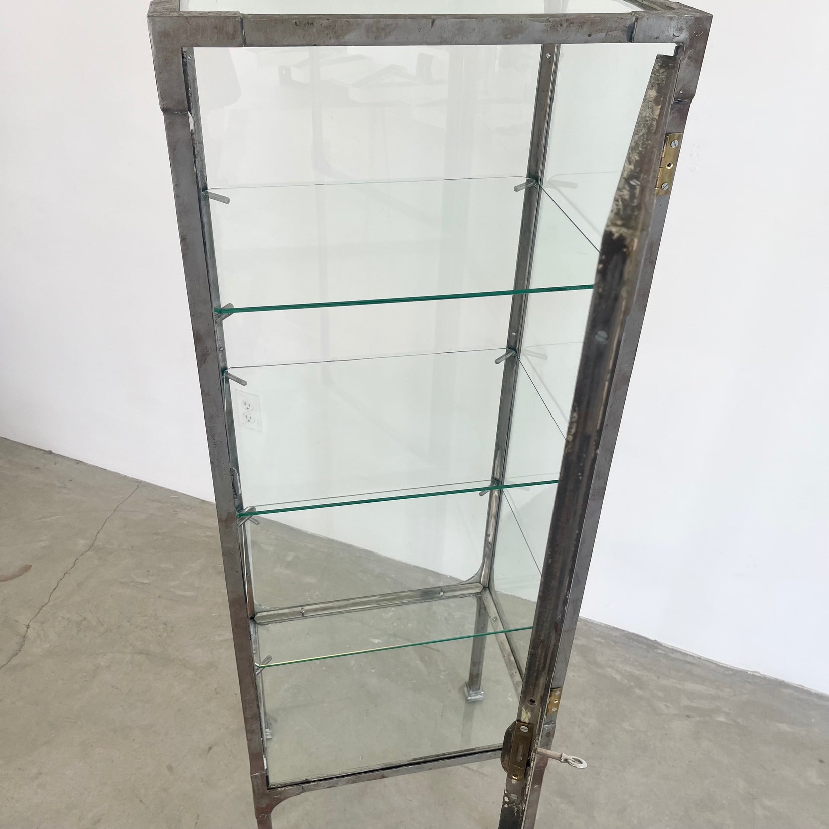 Industrial Steel & Glass Medical Vitrine