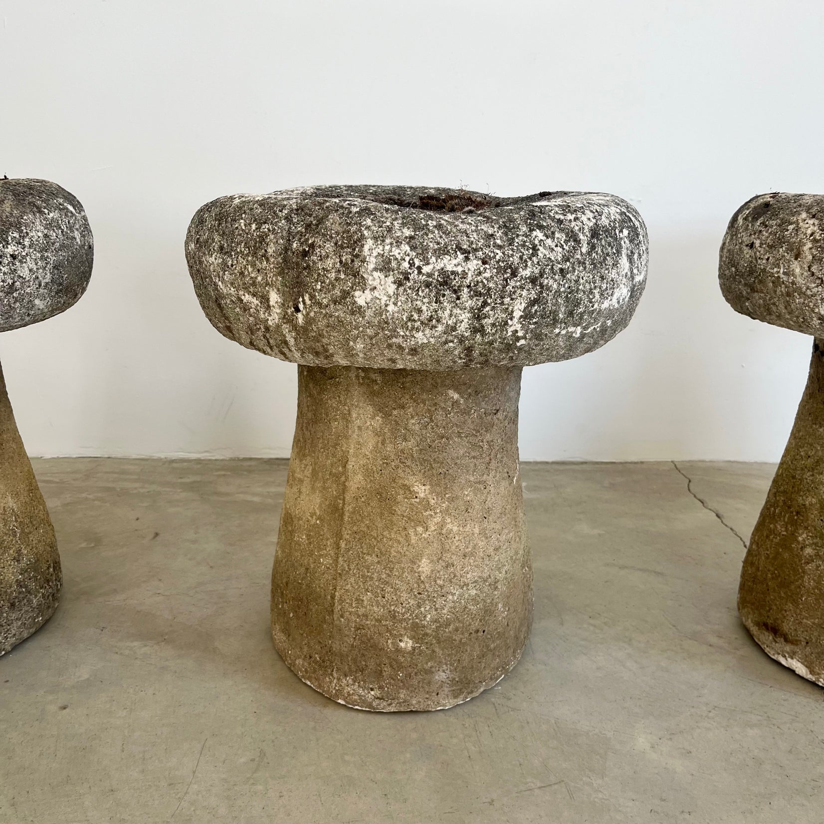 Concrete Mushroom Stools, 1970s, France