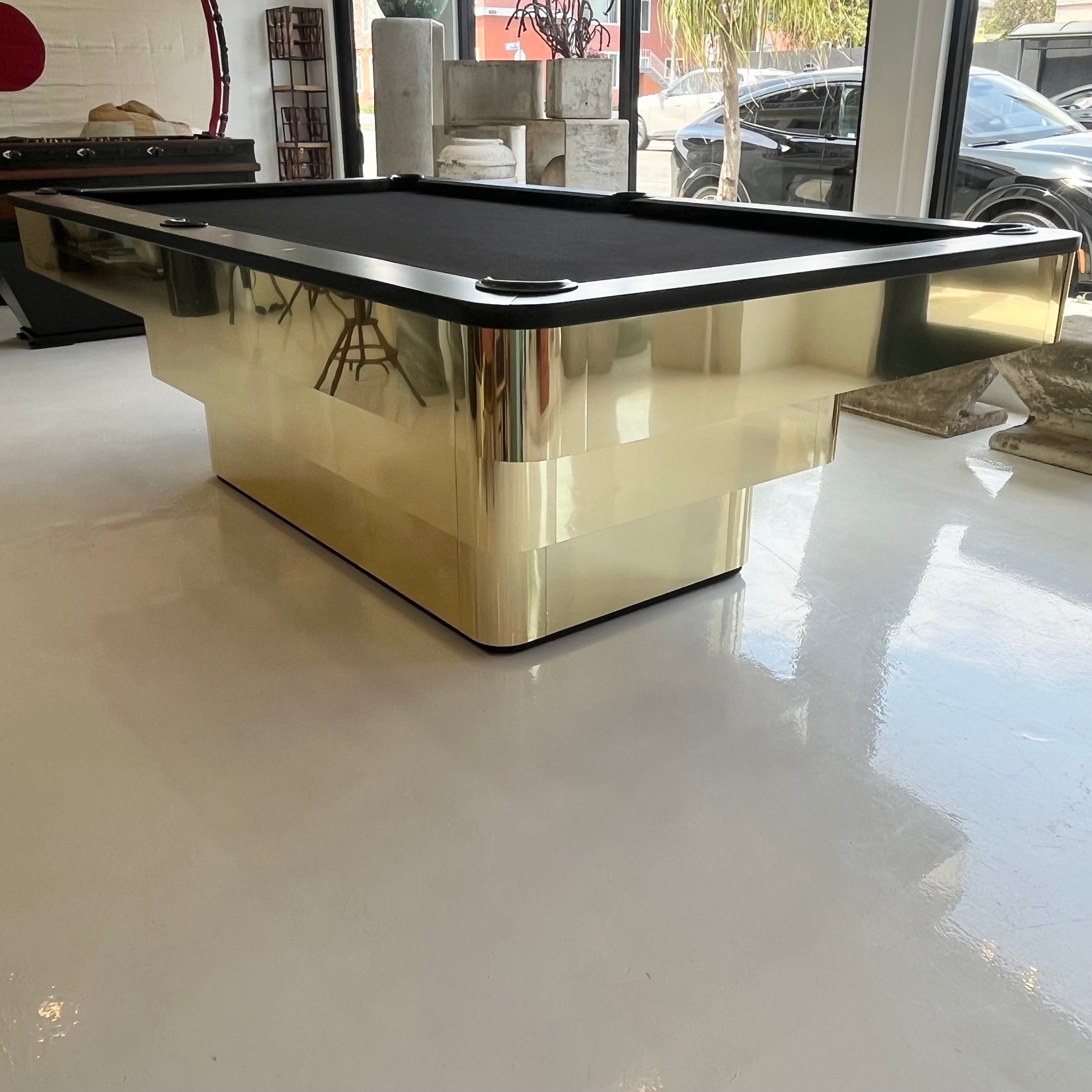 Custom Polished Brass Pool Table
