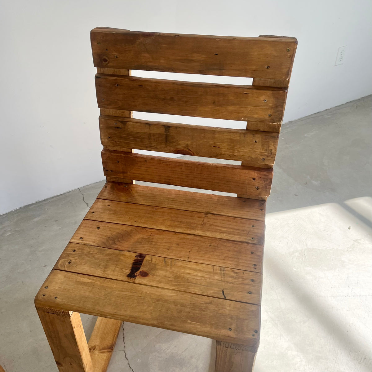 Sculptural Wood Crate Chair