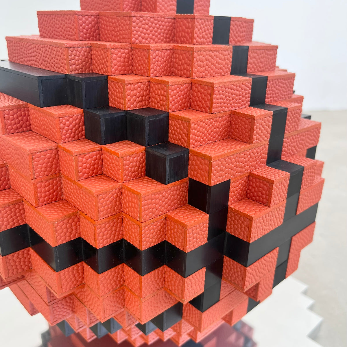 Dunk-bit, Handmade Pixelated Basketball Sculpture