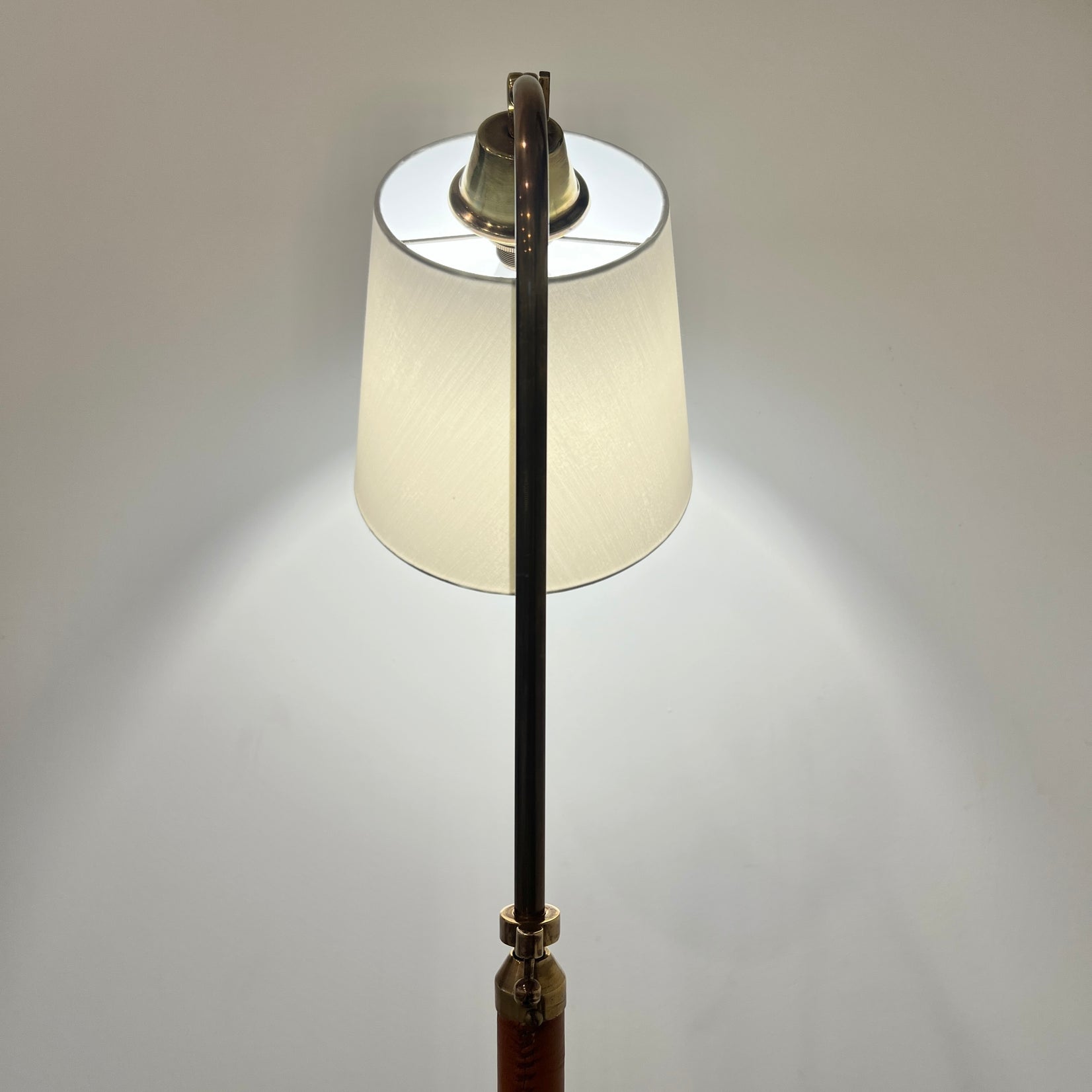 Tan Leather Floor Lamp