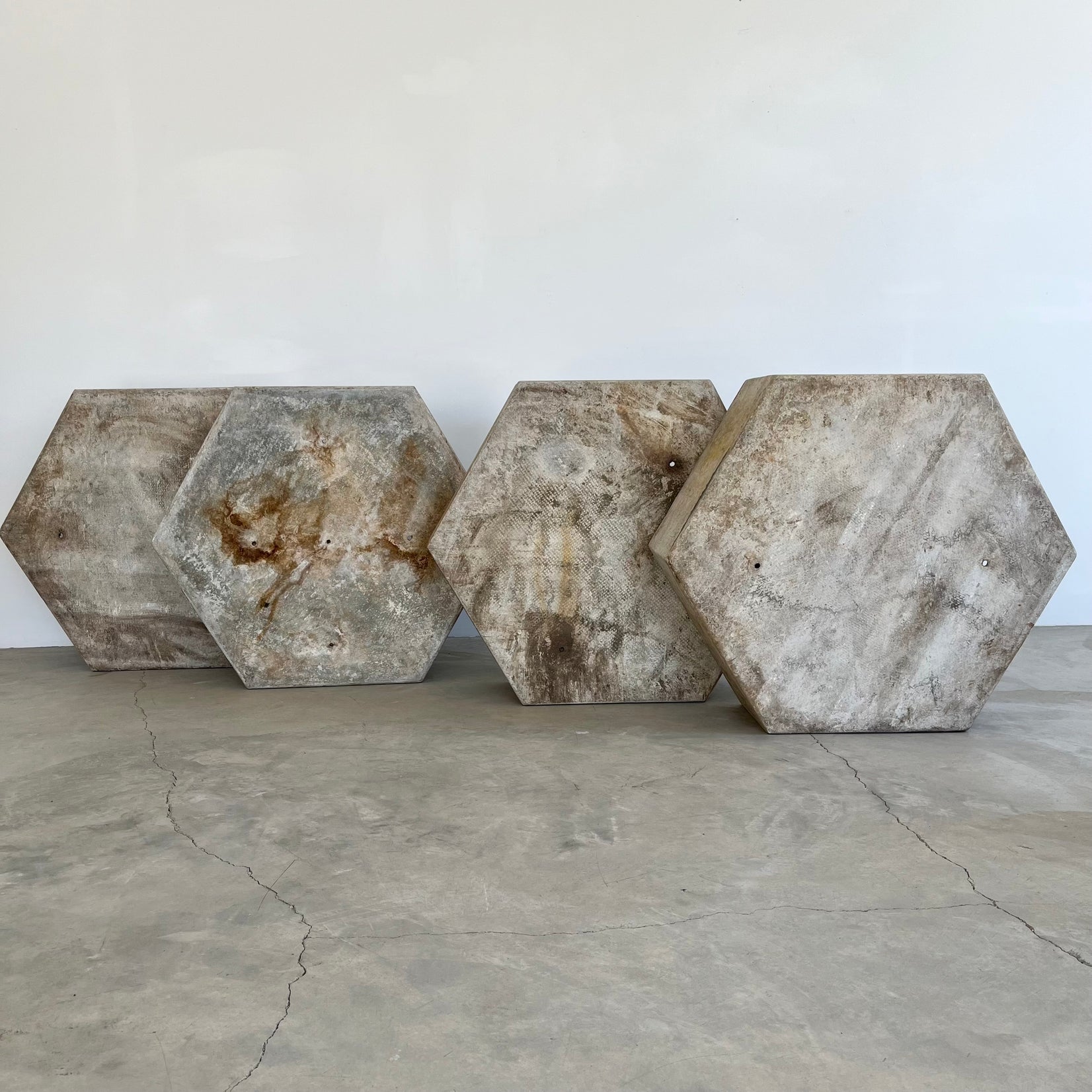 Massive Hexagonal Planters by Willy Guhl, 1960s Switzerland