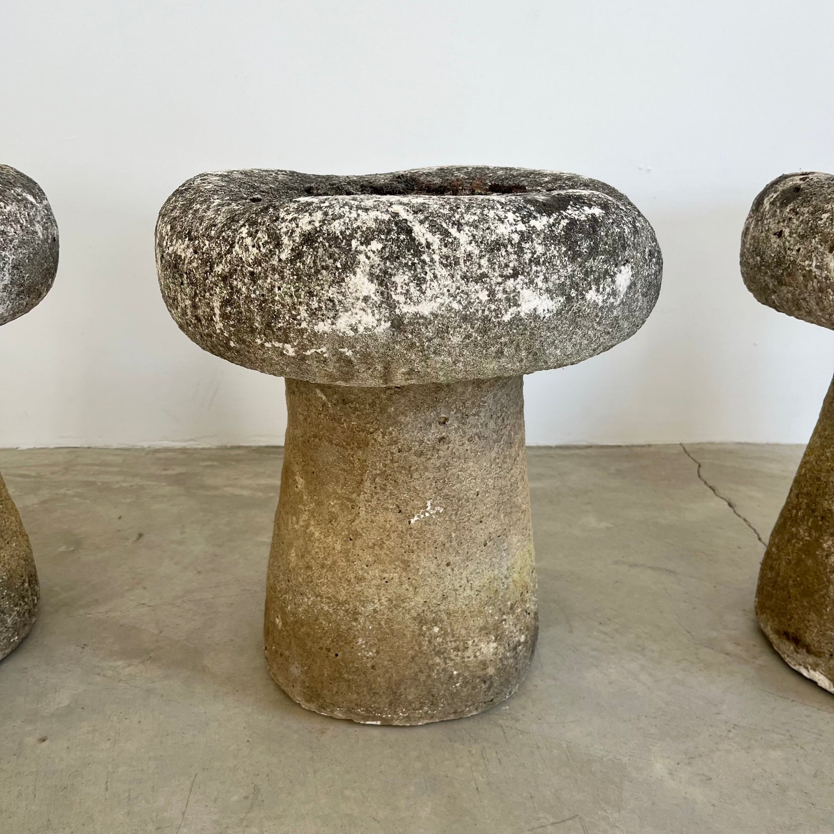 Concrete Mushroom Stools, 1970s, France