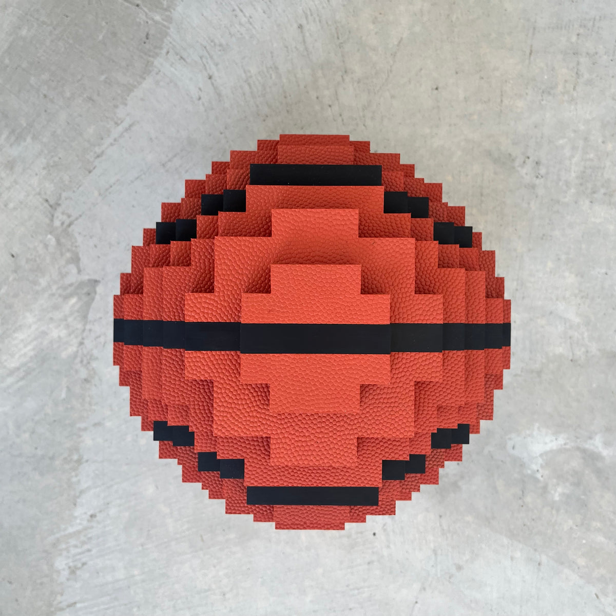 Dunk-bit, Handmade Pixelated Basketball Sculpture