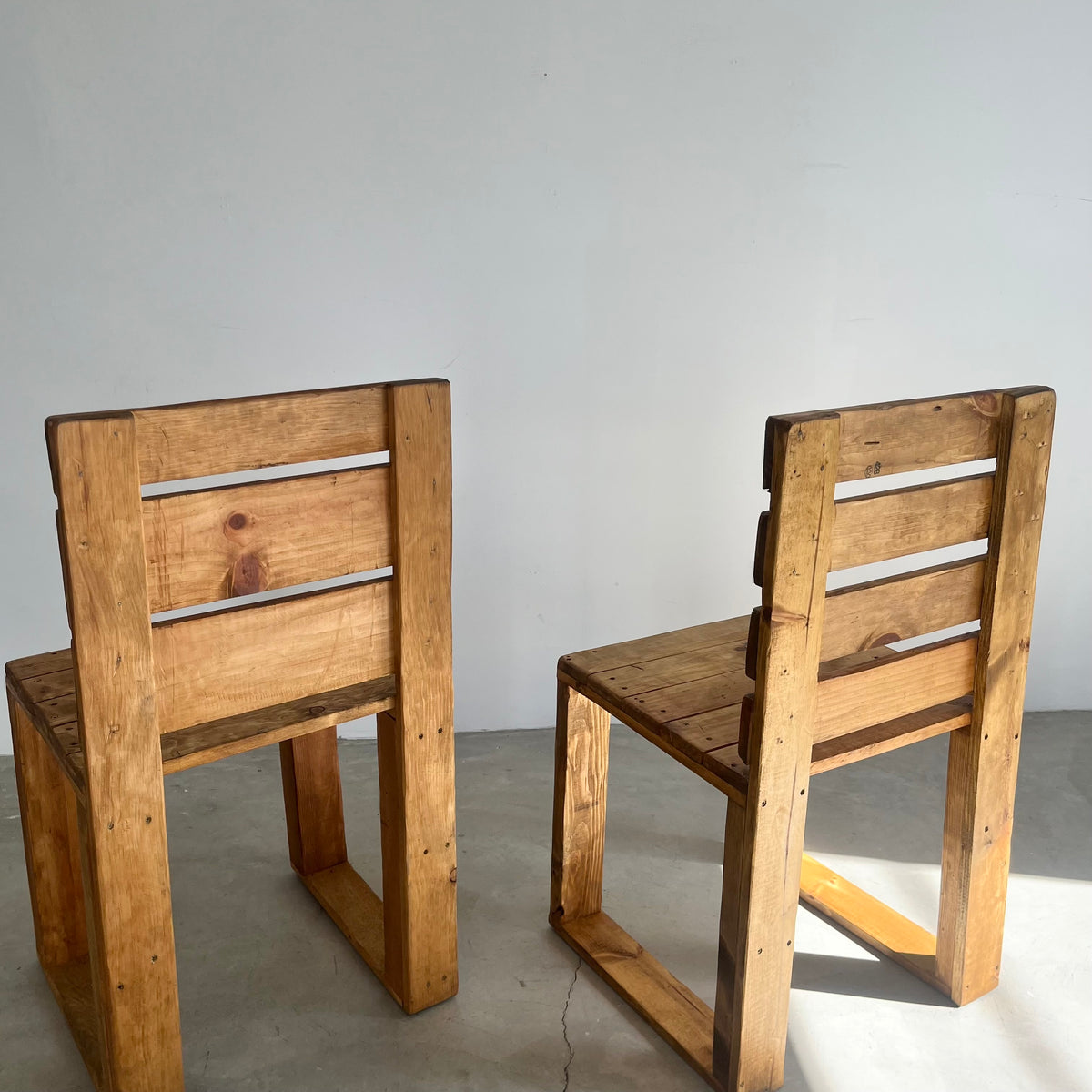Sculptural Wood Crate Chair