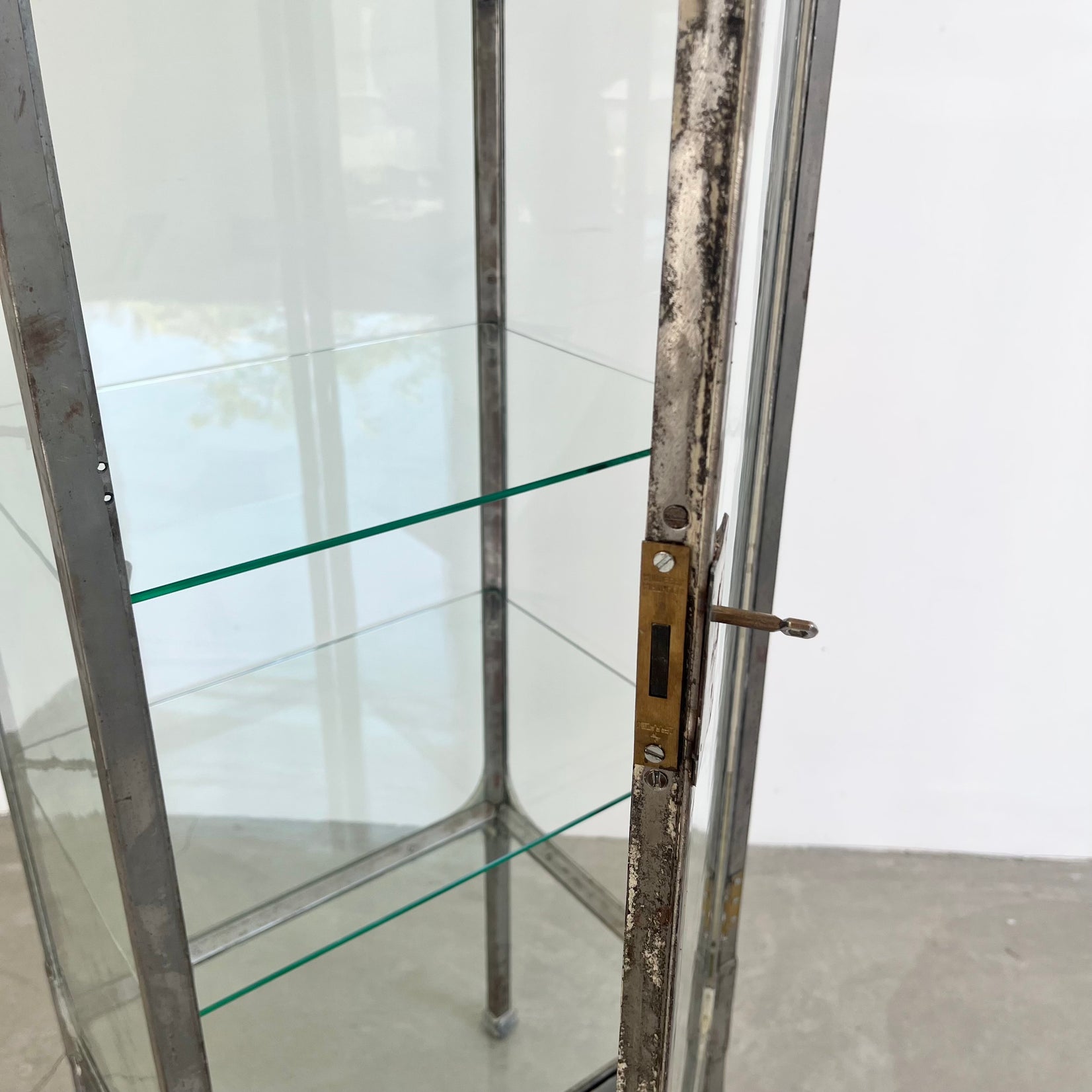 Industrial Steel & Glass Medical Vitrine