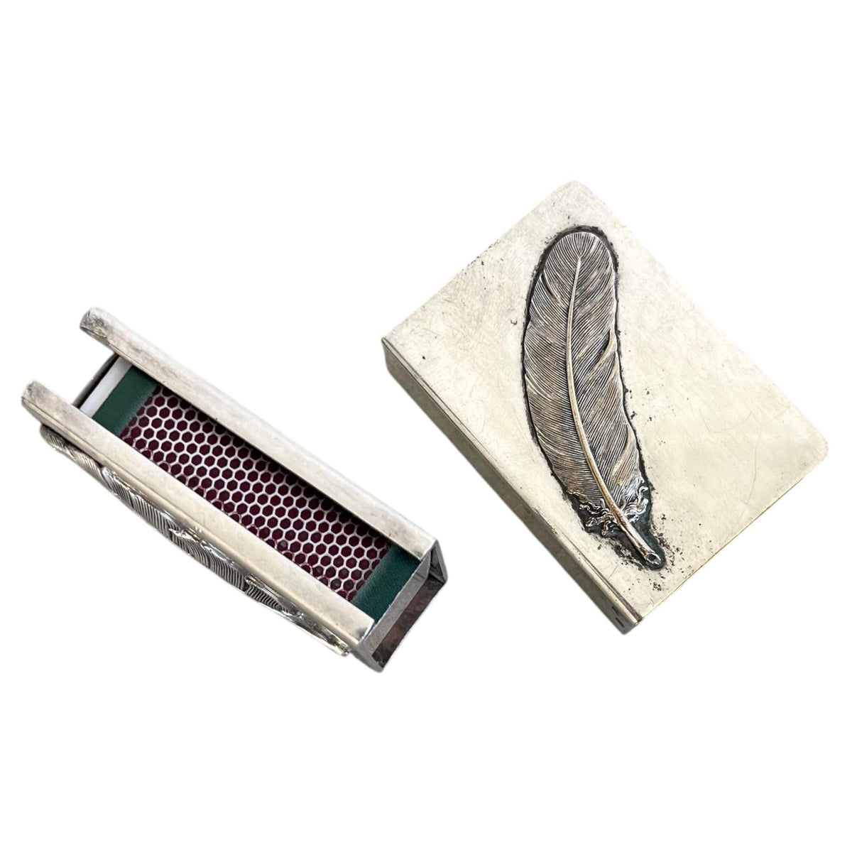 Pair of Feather Matchbox Covers