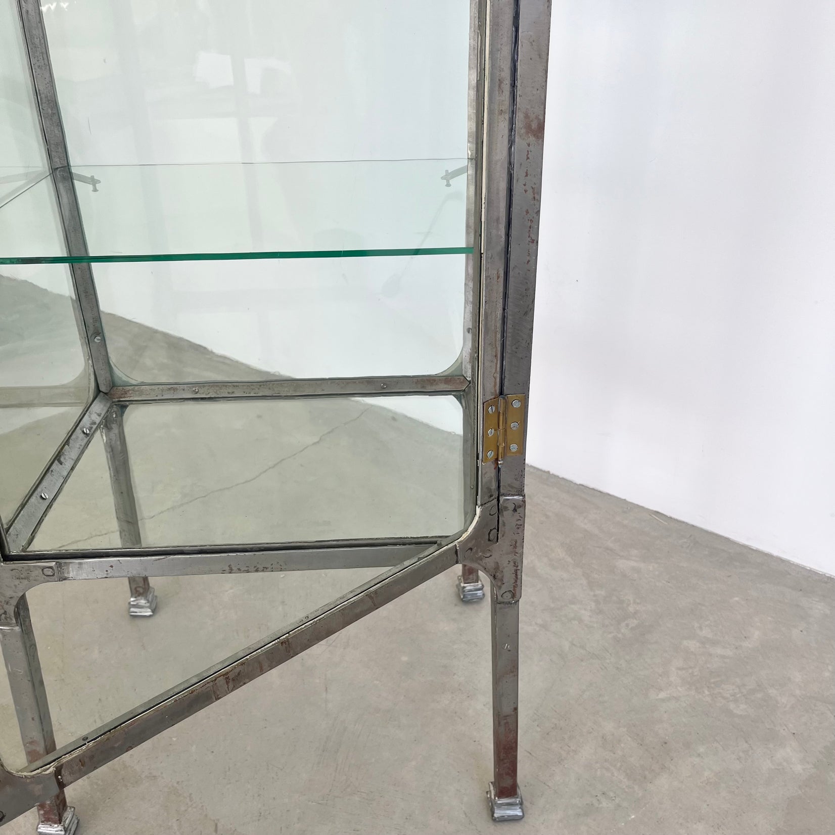 Industrial Steel & Glass Medical Vitrine