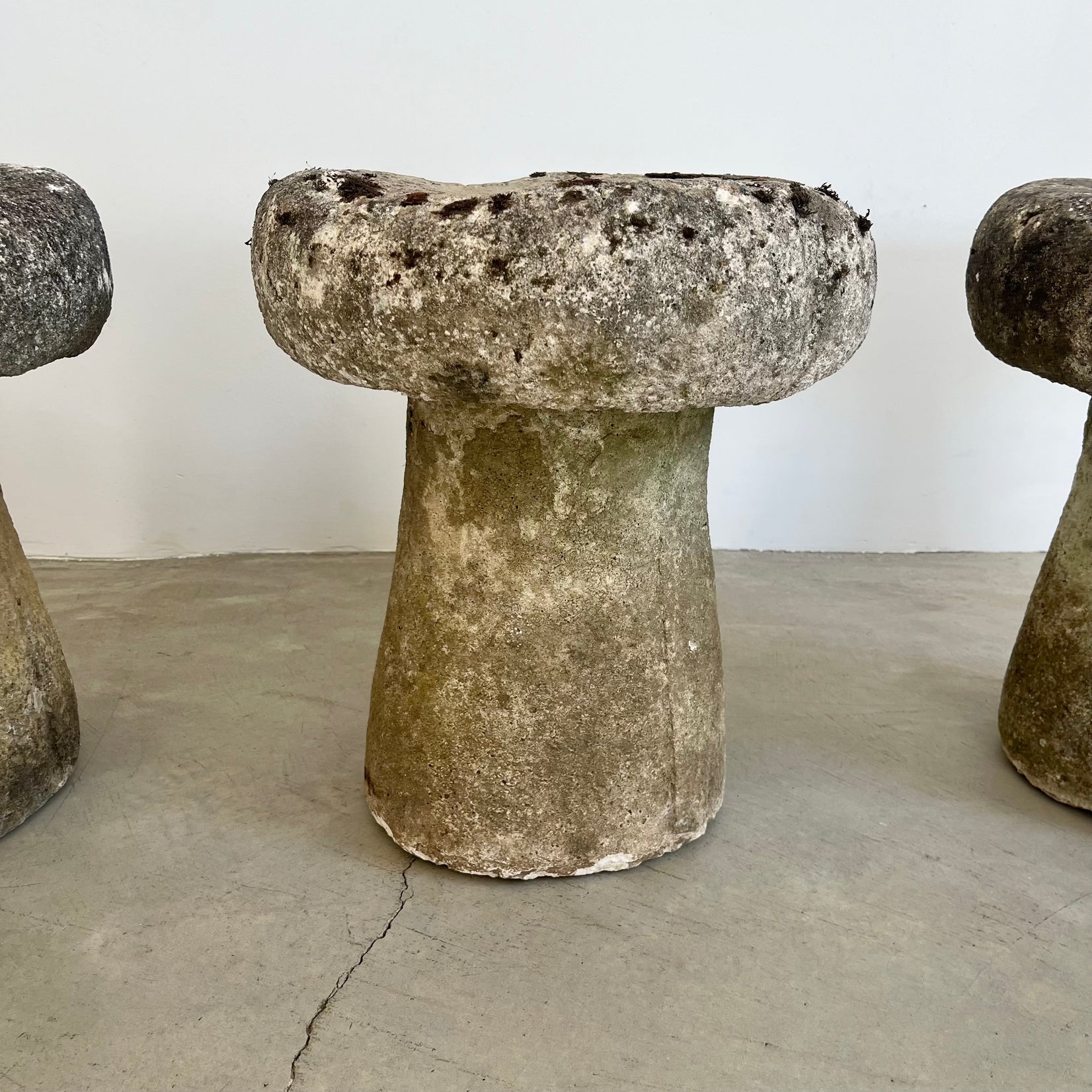 Concrete Mushroom Stools, 1970s, France