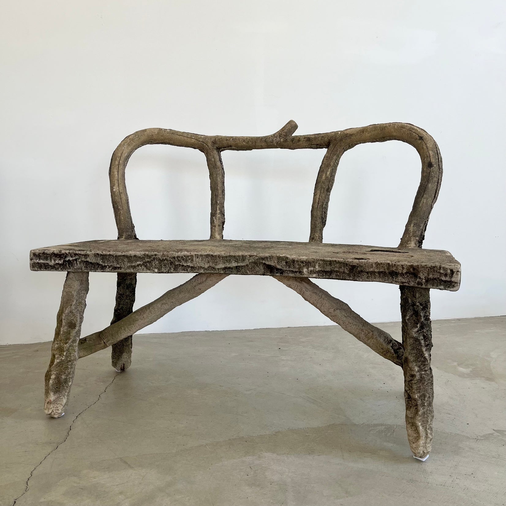 Pair of Faux Bois Concrete Benches, 1960s France
