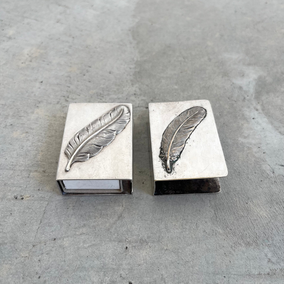 Pair of Feather Matchbox Covers