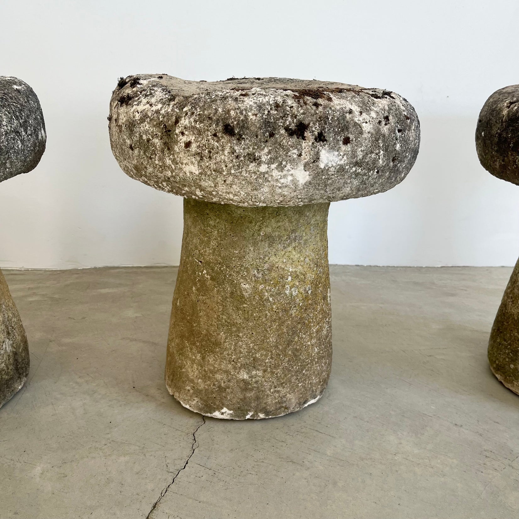 Concrete Mushroom Stools, 1970s, France