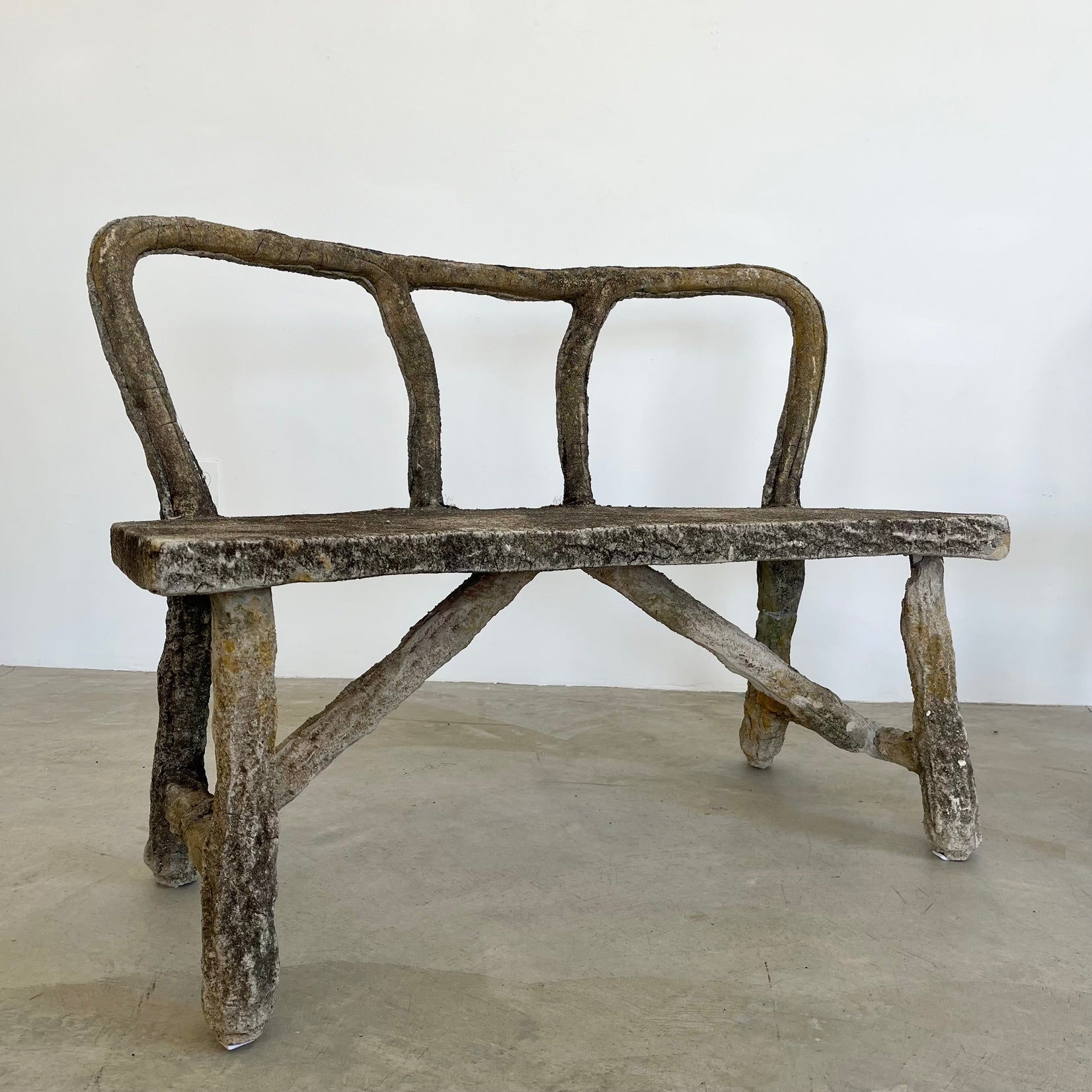 Pair of Faux Bois Concrete Benches, 1960s France