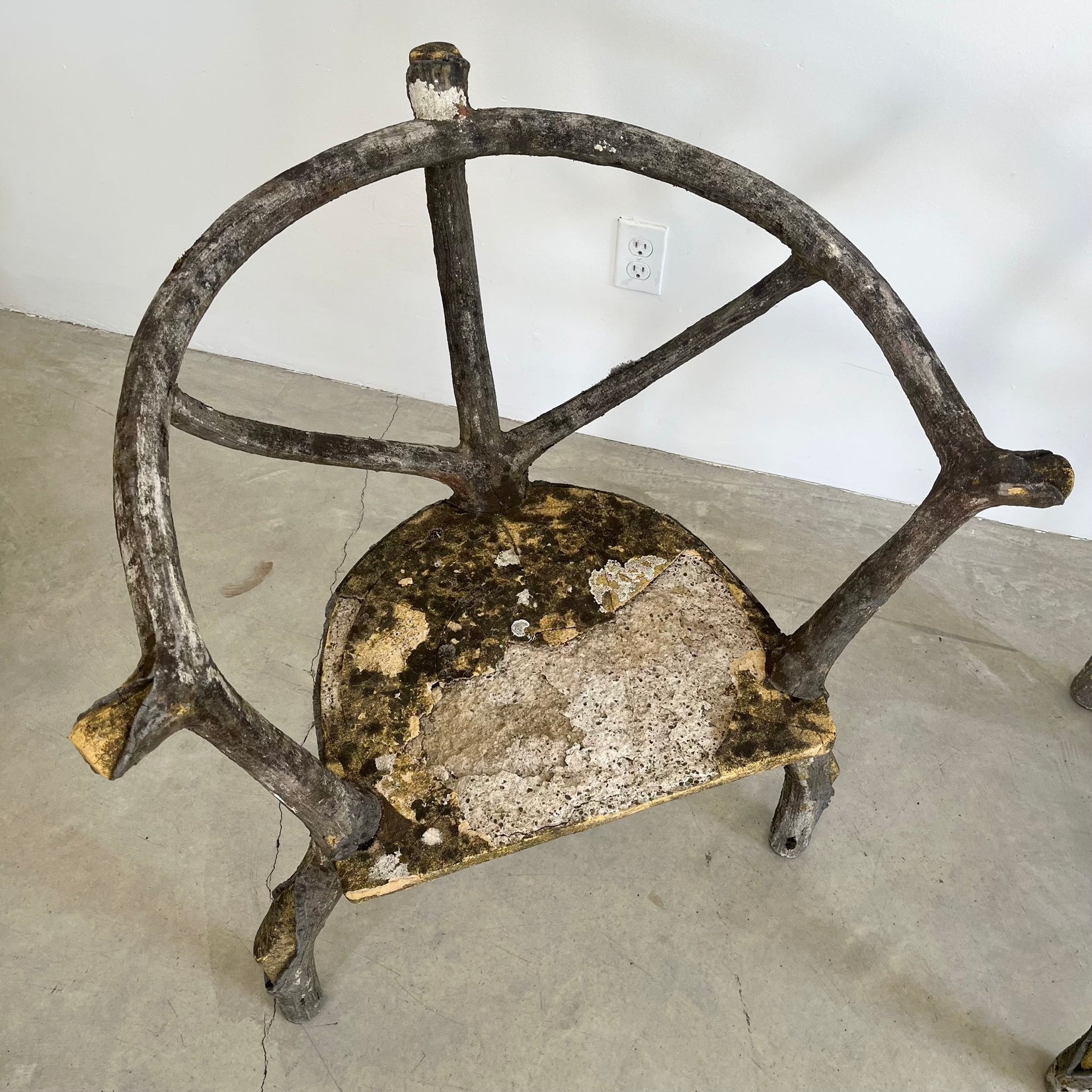 Set of 4 Faux Bois chairs, 1960s France