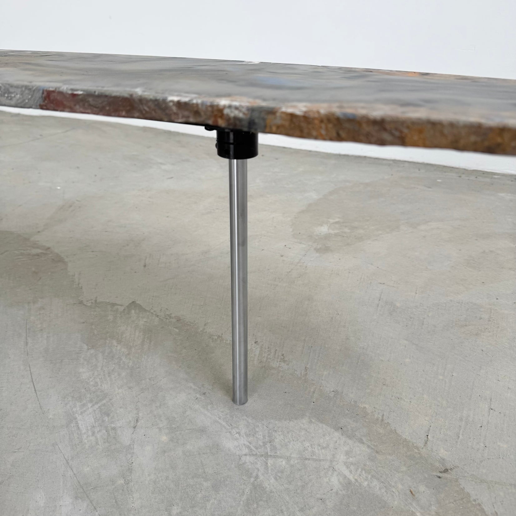Artist Made Hand Dyed Concrete Boomerang Coffee Table