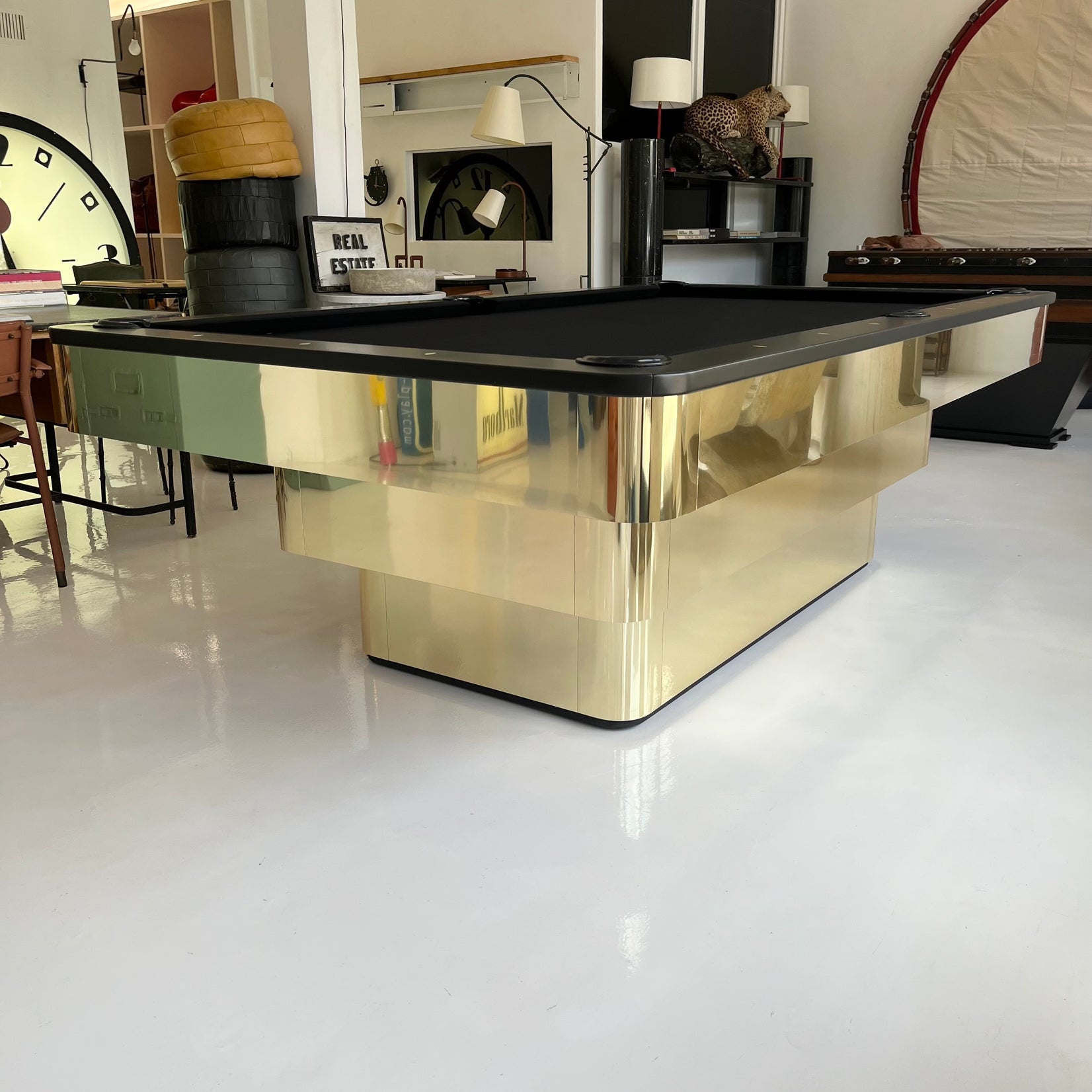 Custom Polished Brass Pool Table