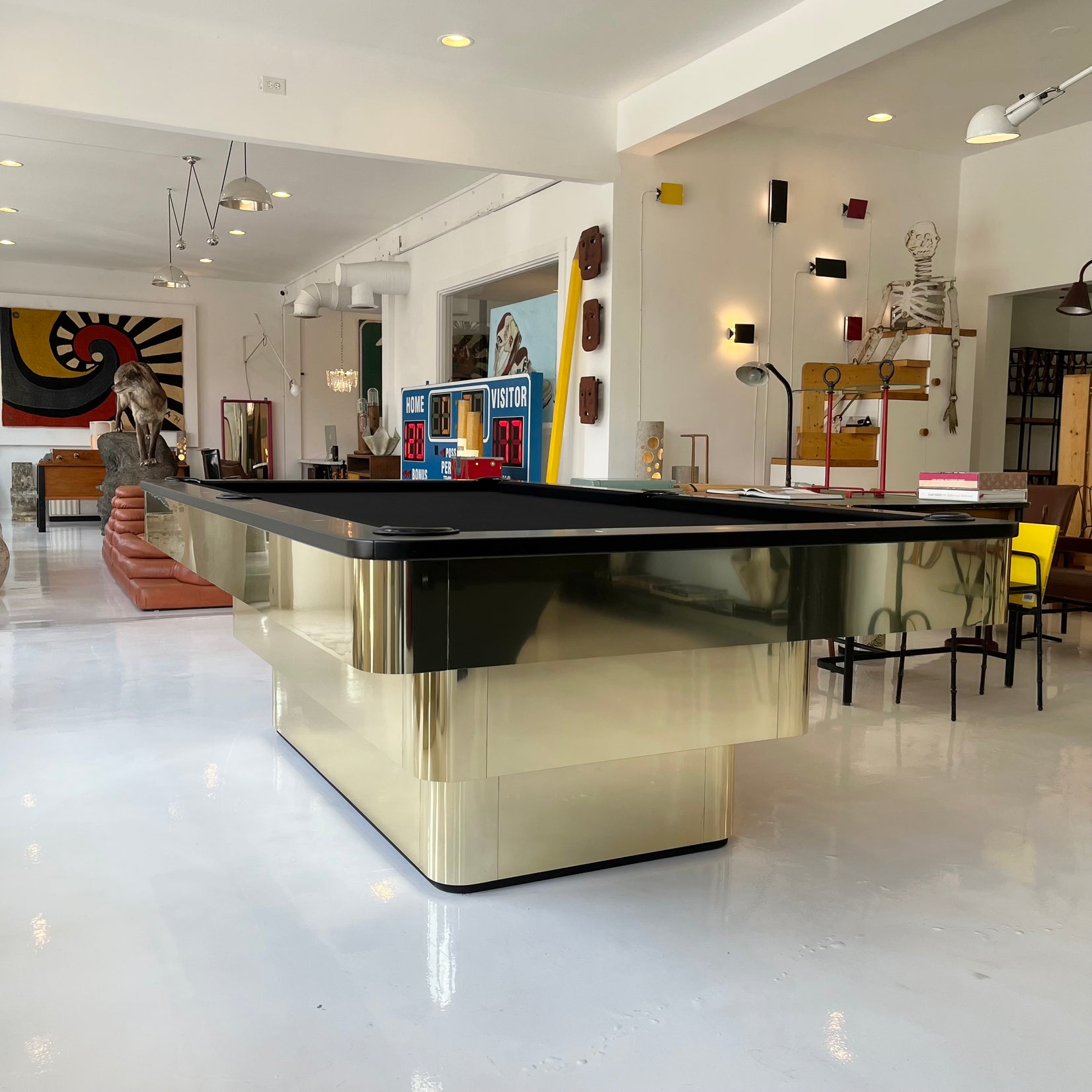 Custom Polished Brass Pool Table