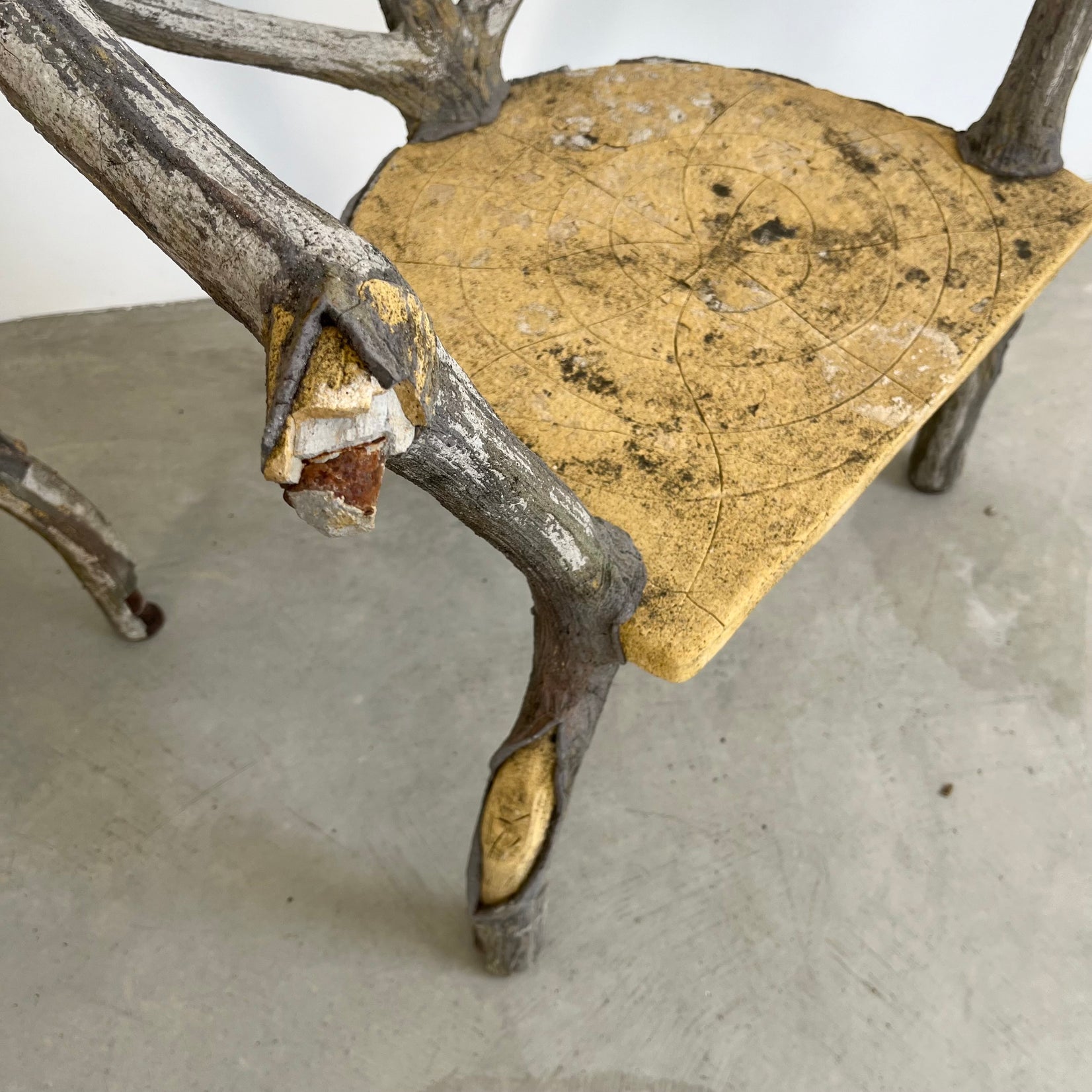 Set of 4 Faux Bois chairs, 1960s France