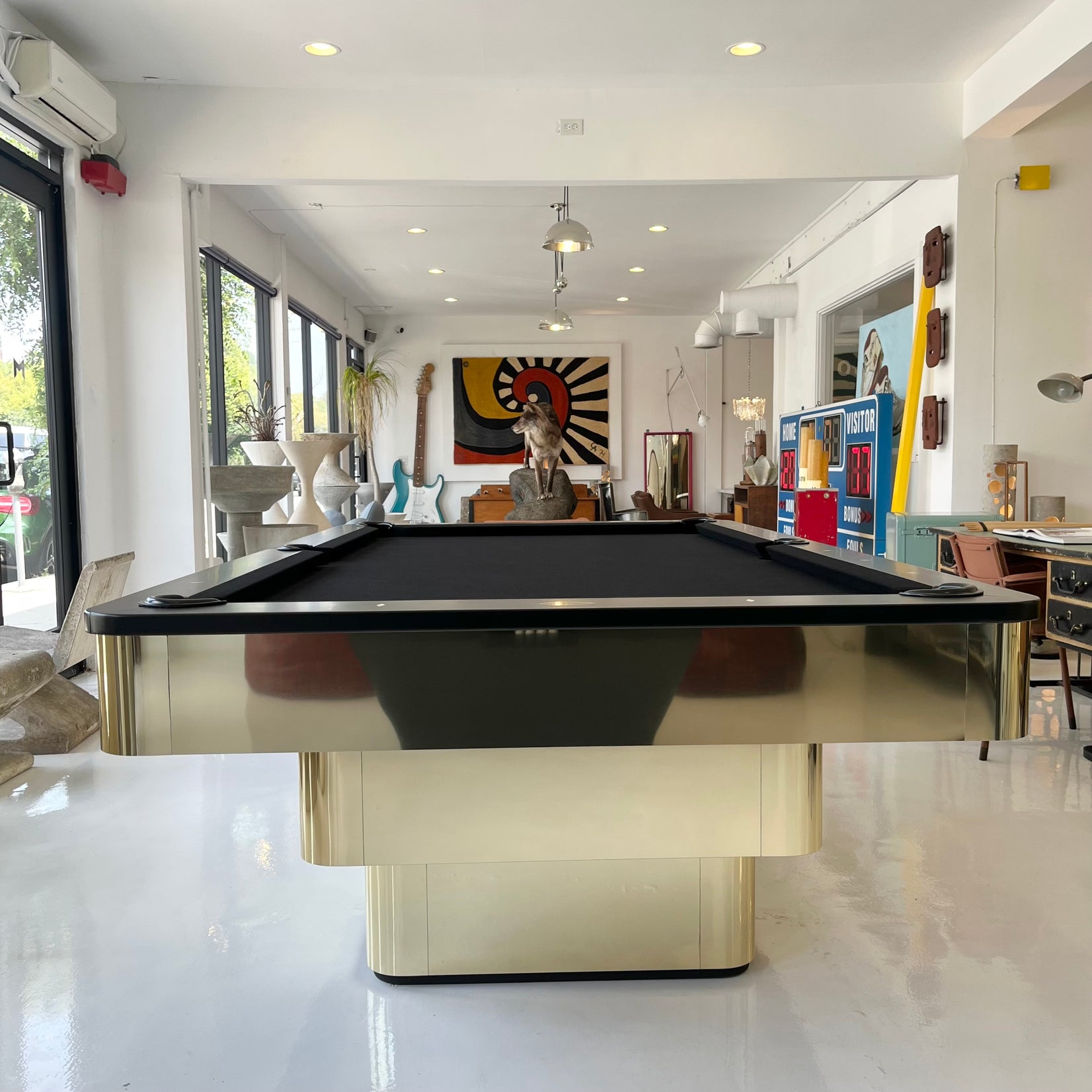 Custom Polished Brass Pool Table
