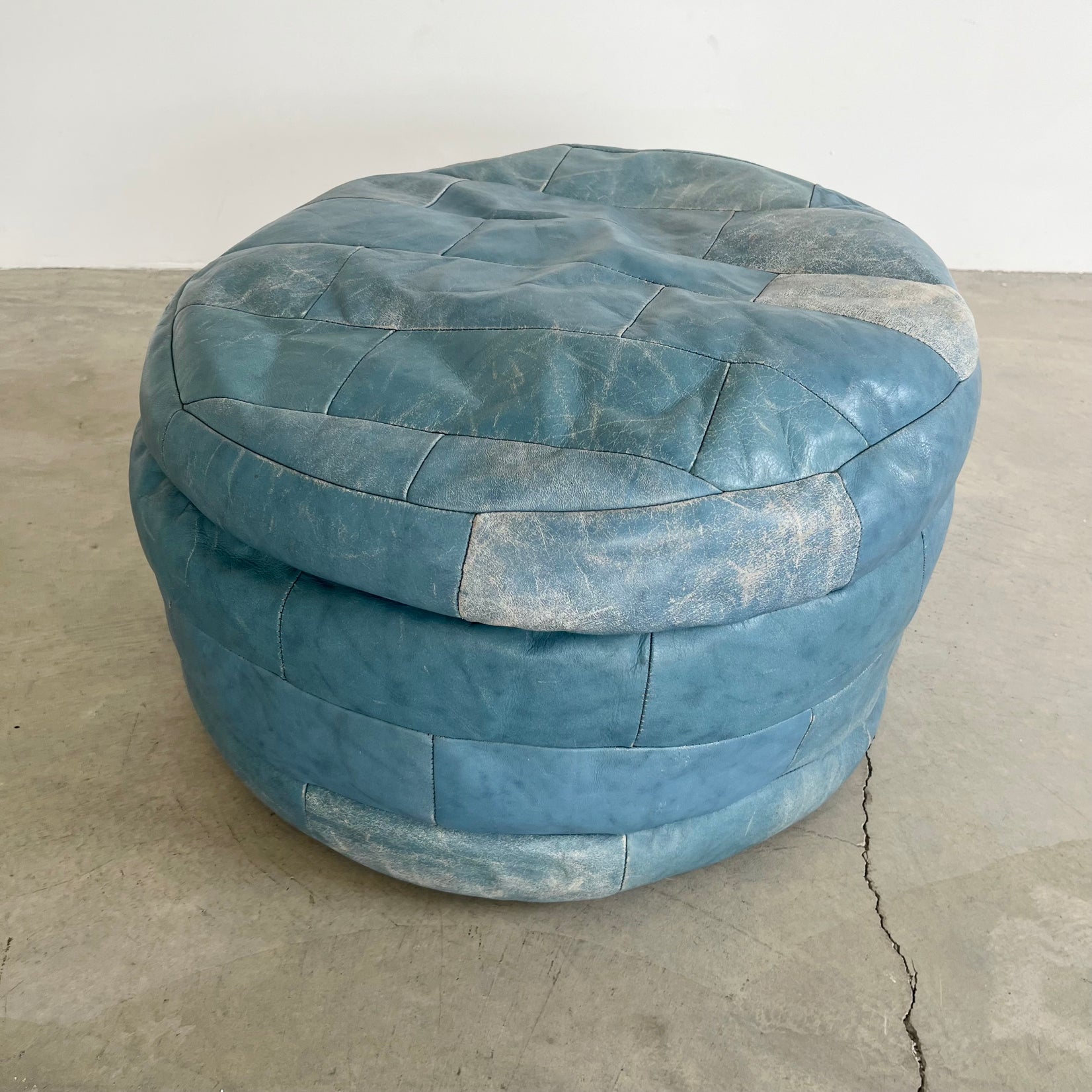 Blue Patchwork Ottoman