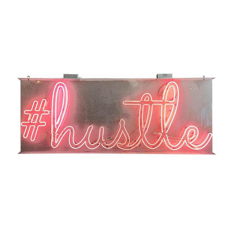 Pink Neon Hustle Sign