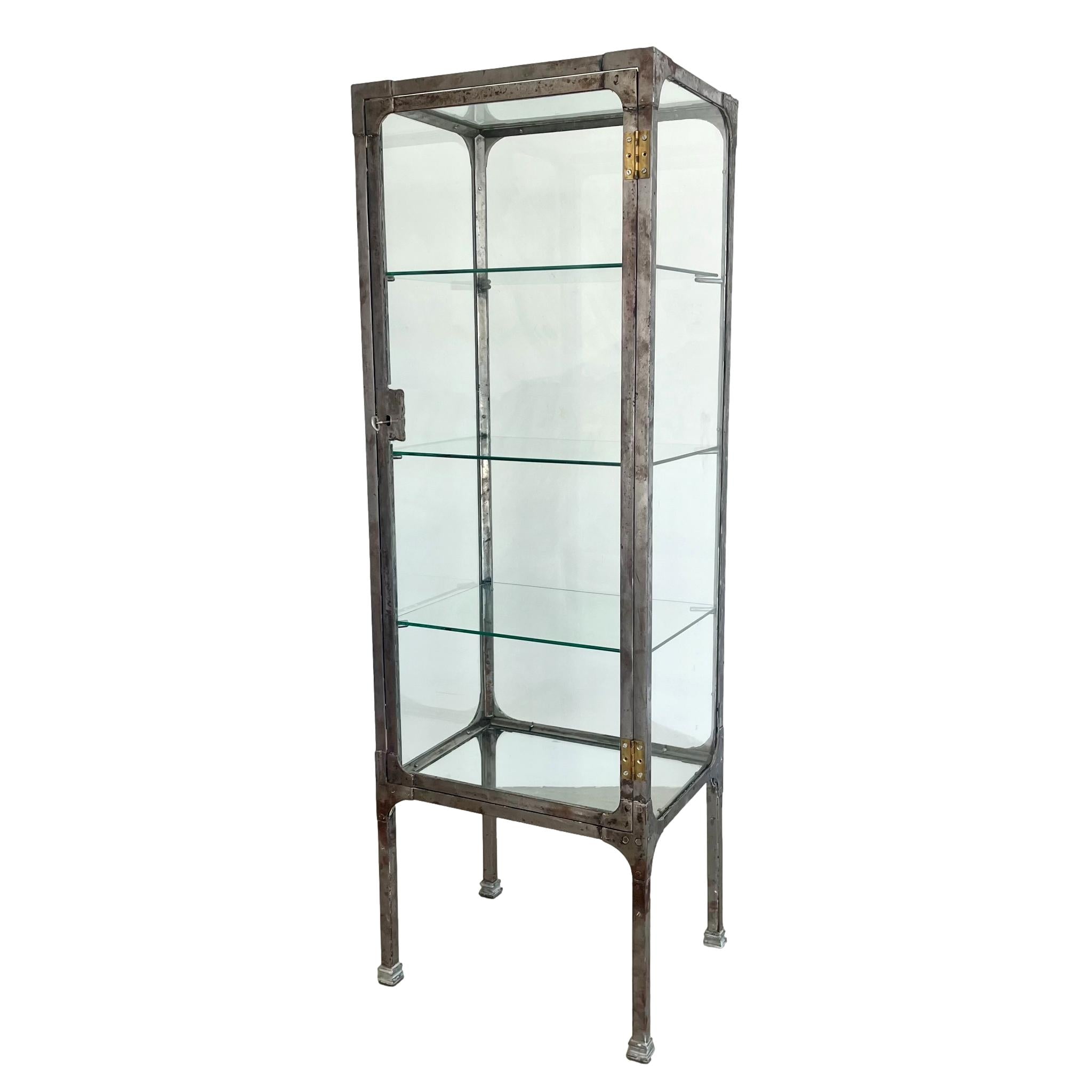 Industrial Steel & Glass Medical Vitrine